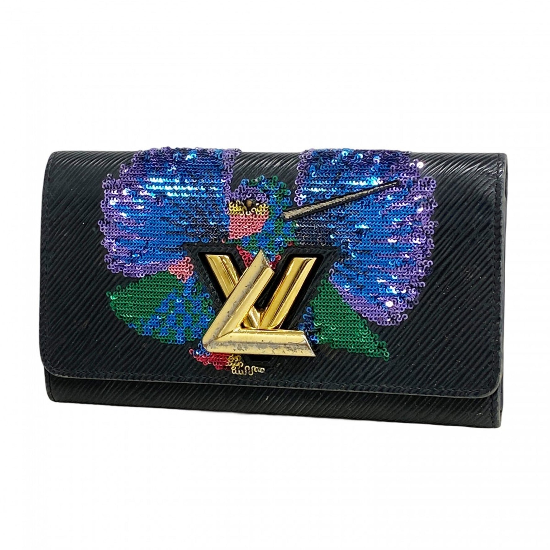 Louis Vuitton Epi Portefeuille Twist Long Wallet Noir Multicolor