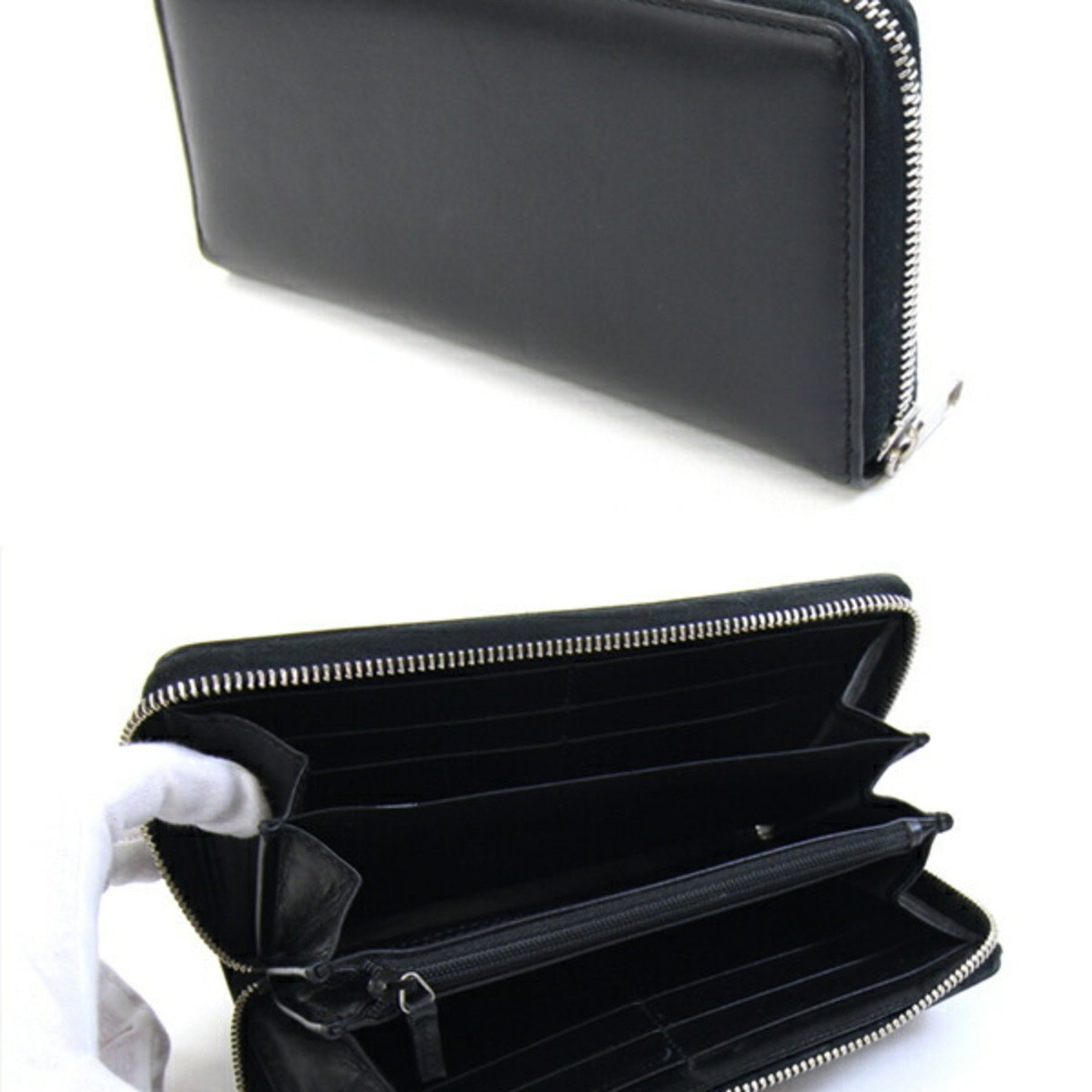 Gucci Round Long Wallet Blade Embroidery Leather Zip Stitch Multicolor