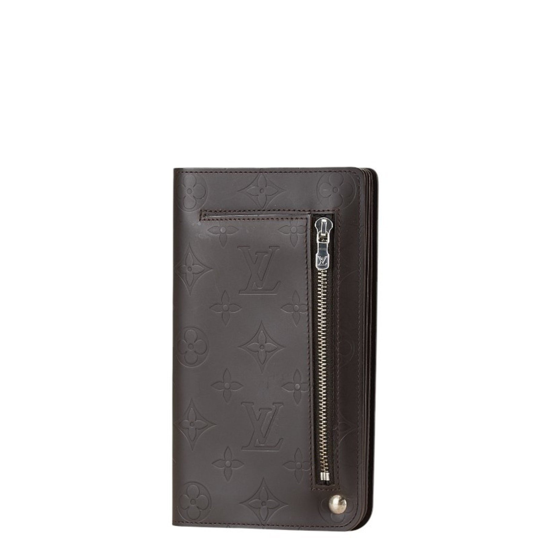 Louis Vuitton Monogram Glace Hoist Bi-fold Wallet Brown Leather