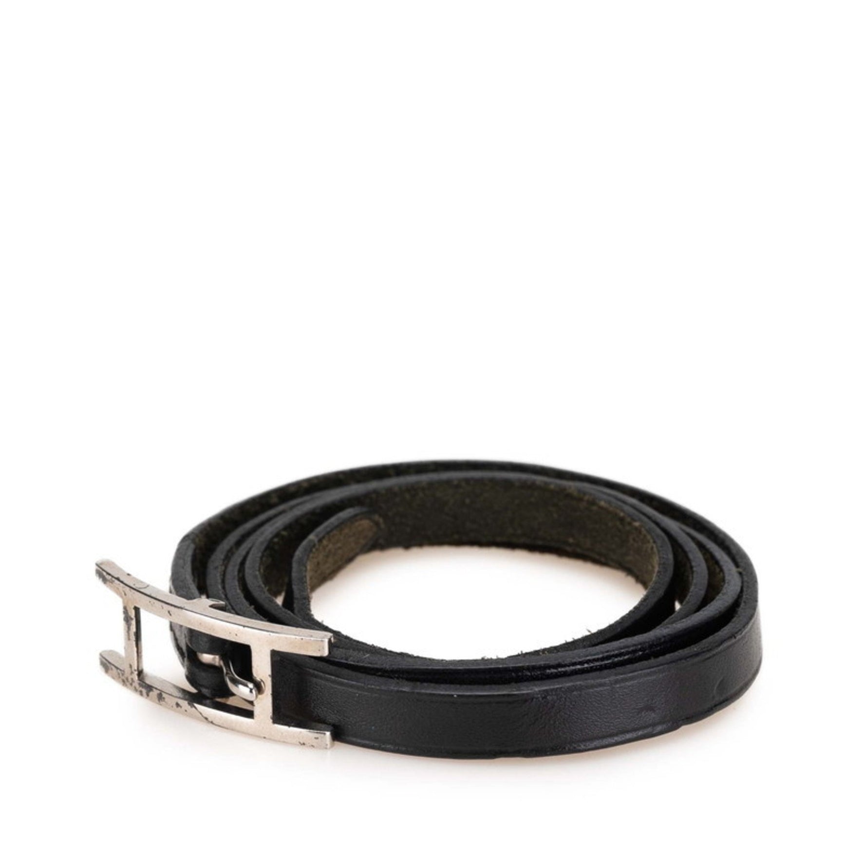 Hermes Api 3 Long Bracelet Choker in and Silver Leather