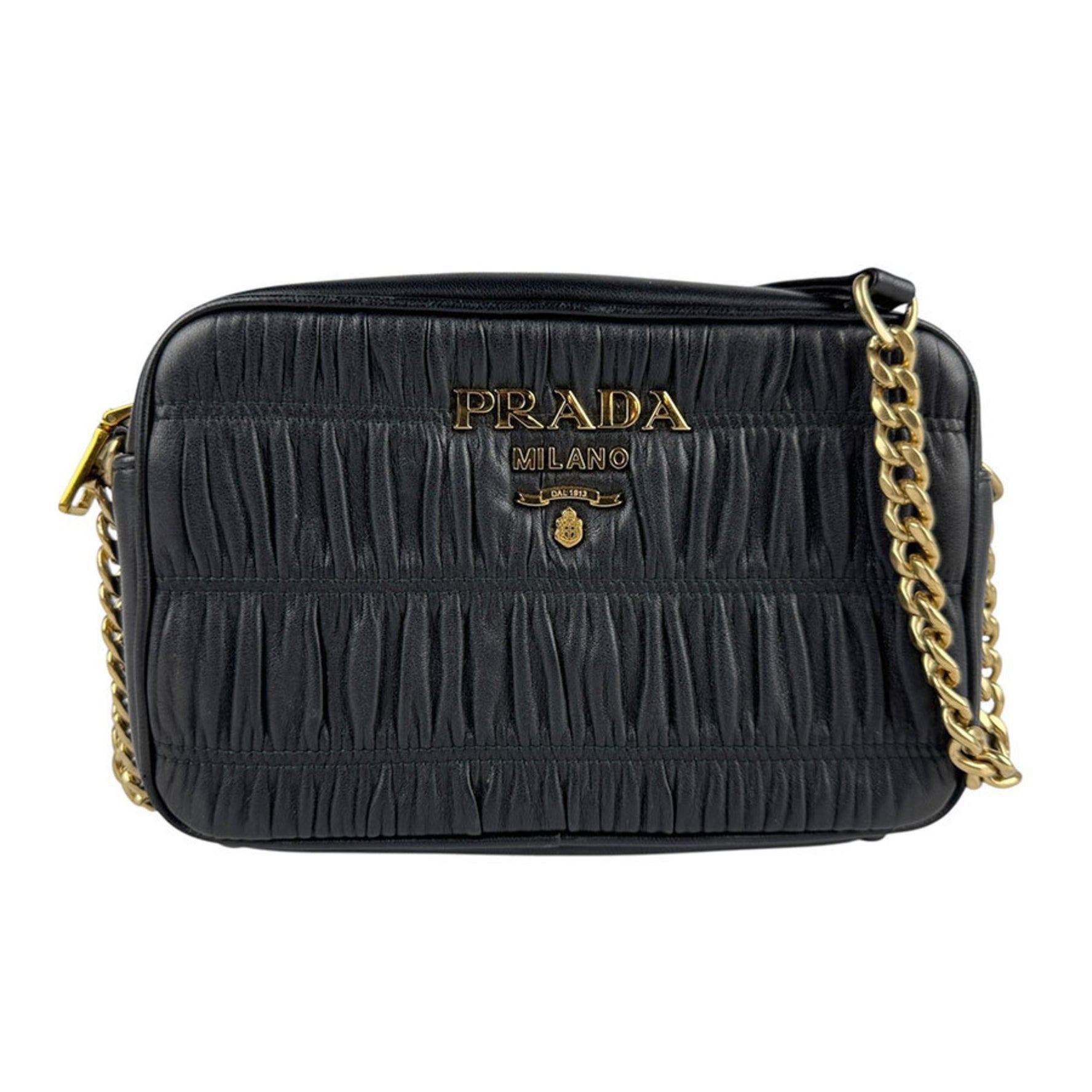 Prada PRADA Shoulder Bag Leather Black Women's z6454