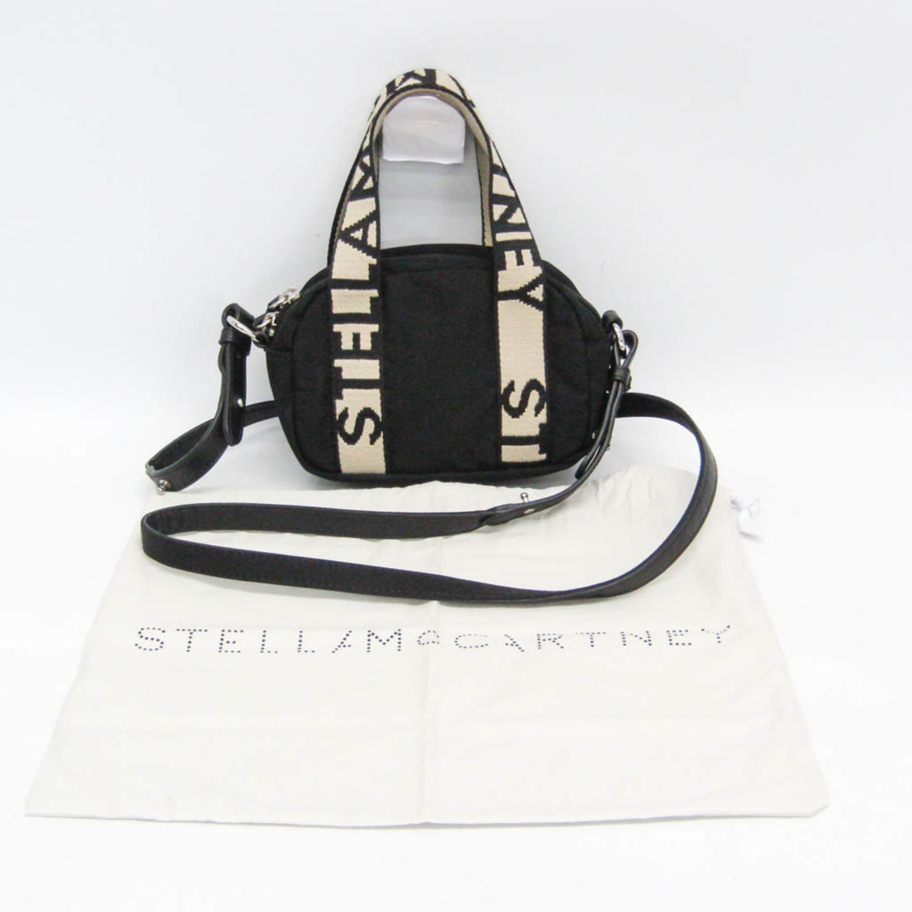 Stella McCartney Logo Small Polyester,Nylon Handbag,Shoulder Bag Beige,Black