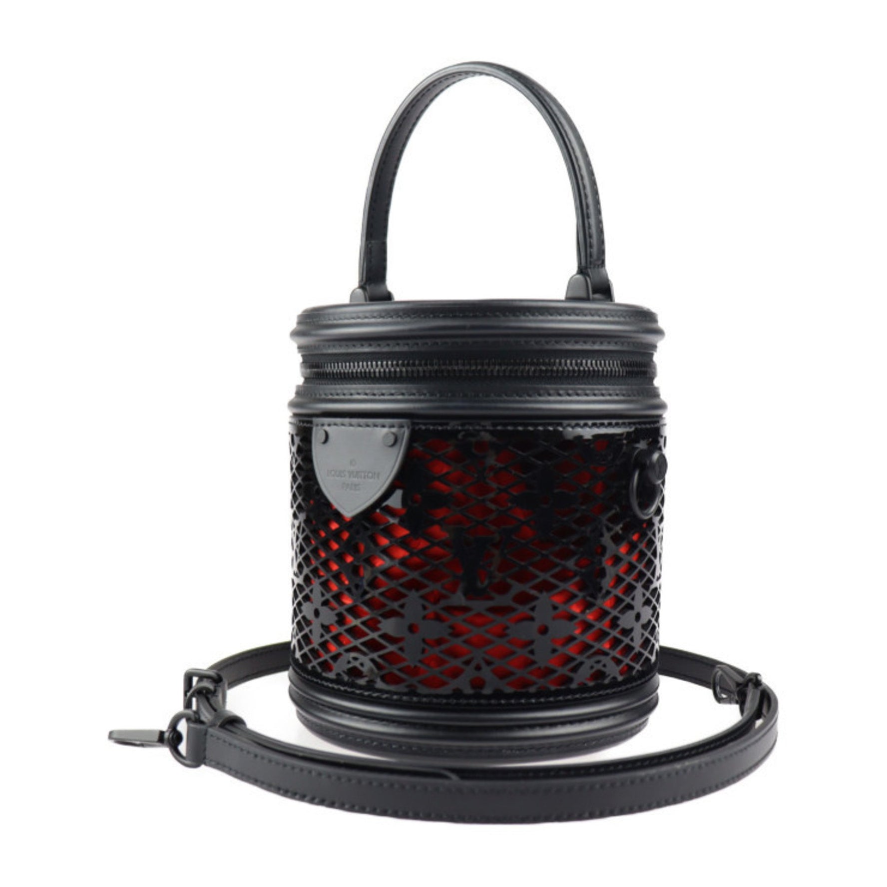 Louis Vuitton Cannes Monogram Lace Handbag Leather Vanity Bag Shoulder