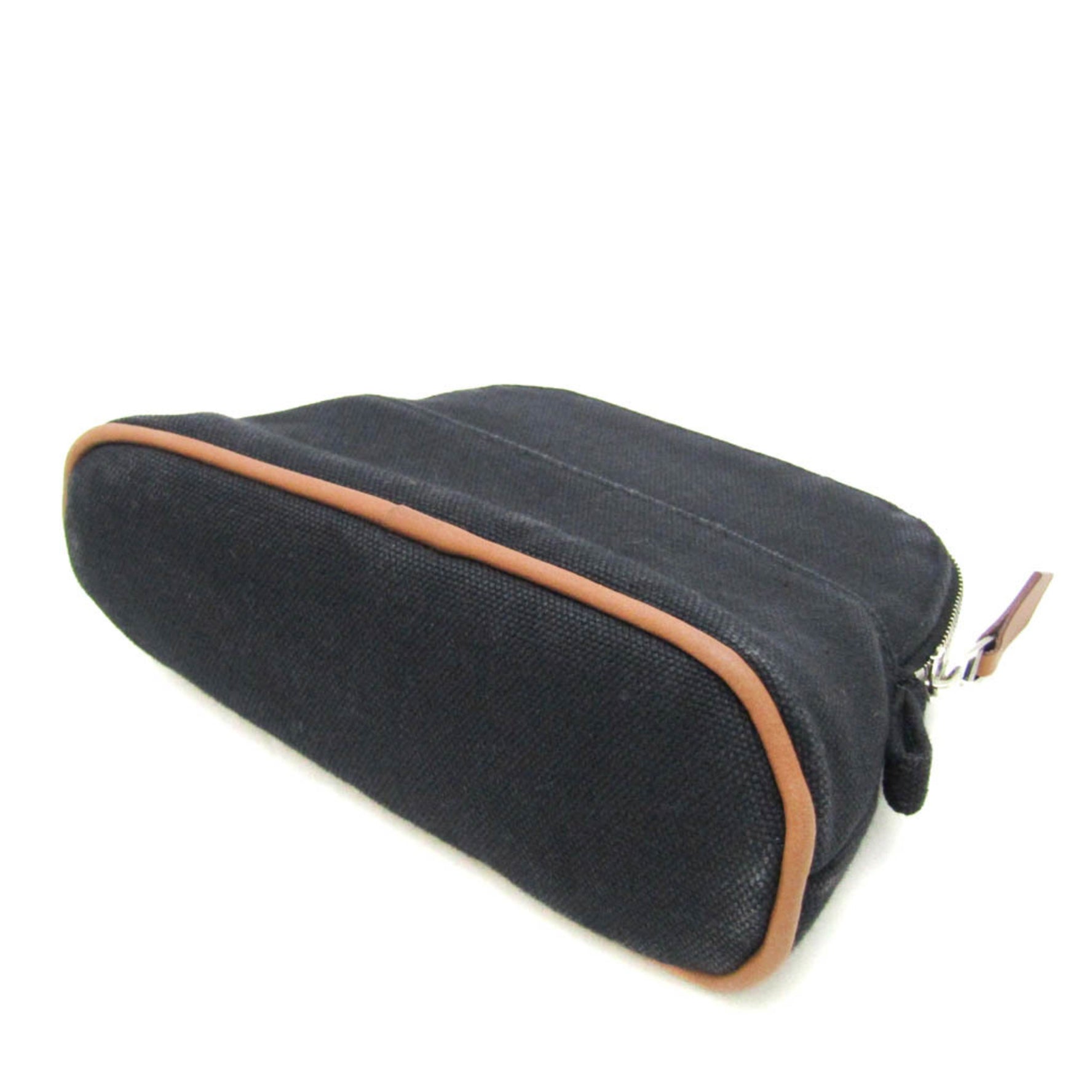 Hermes Bolide Mini Mini Cotton,Leather Pouch Black,Brown
