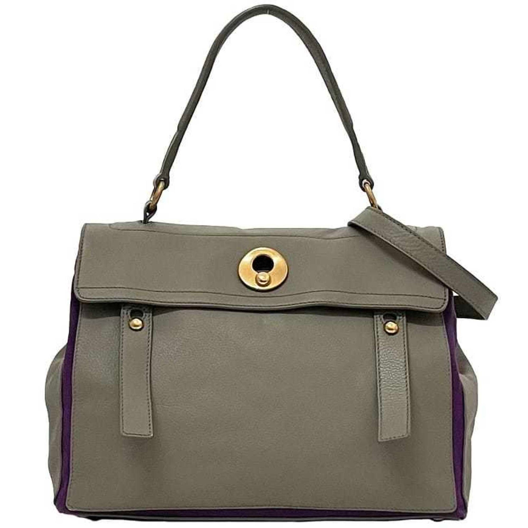 Saint Laurent bag gray purple Muse leather PARIS flap shoulder