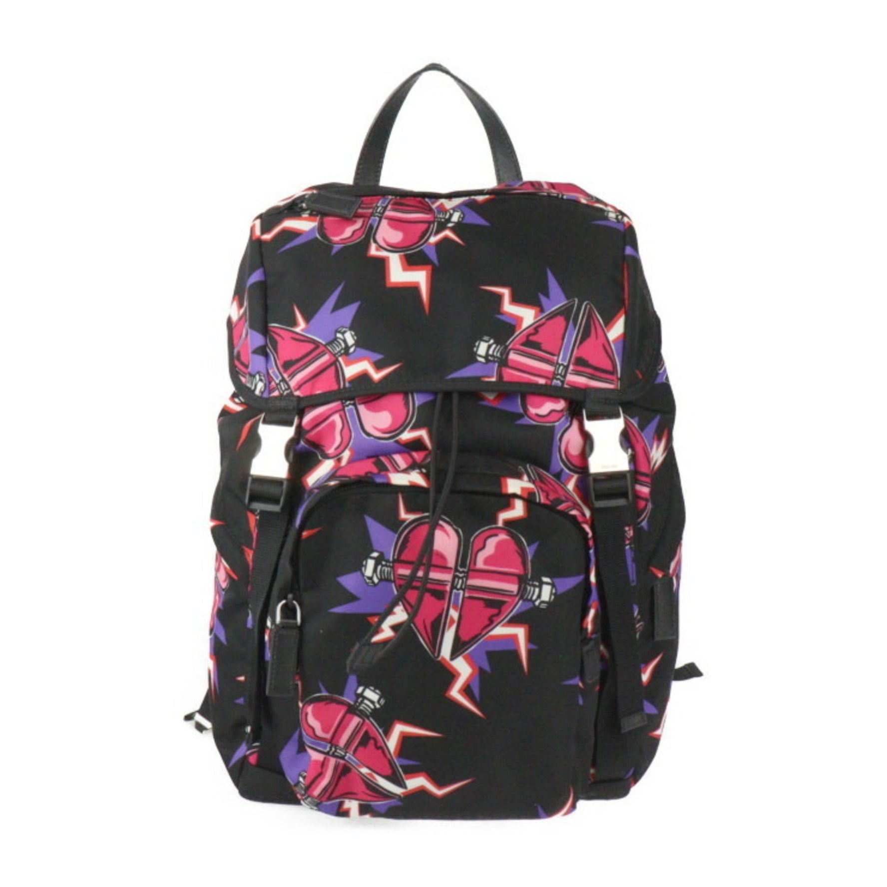 PRADA Frankenstein Backpack Universal Studios Collaboration Backpack/Daypack Nylon Black Fuchsia