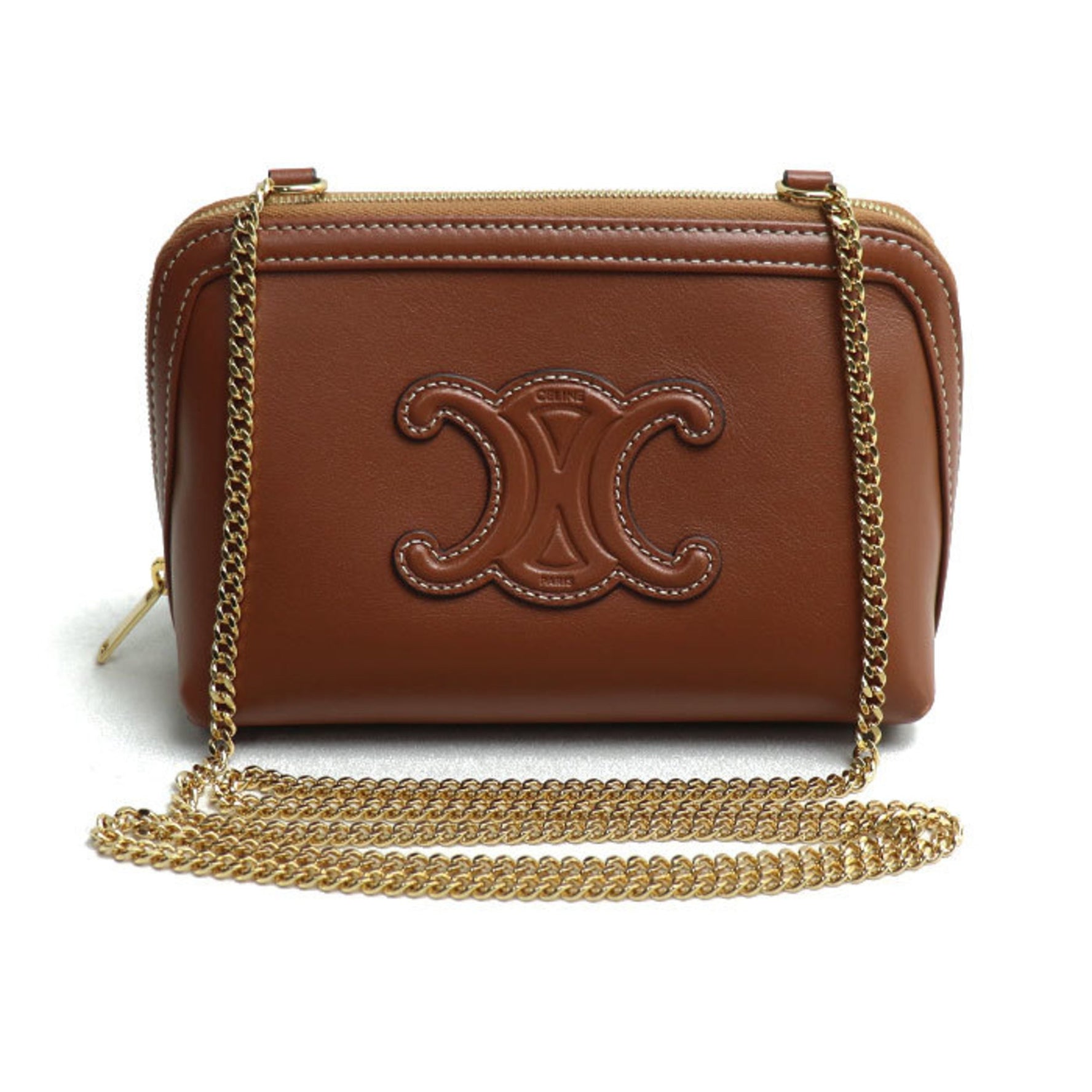 CELINE Clutch Cuir Triomphe Pouch