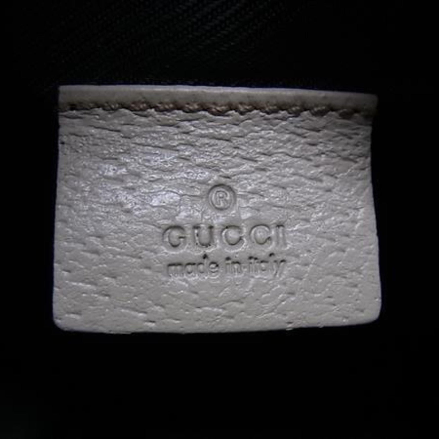 GUCCI GG Canvas Pouch Beige Brown Leather