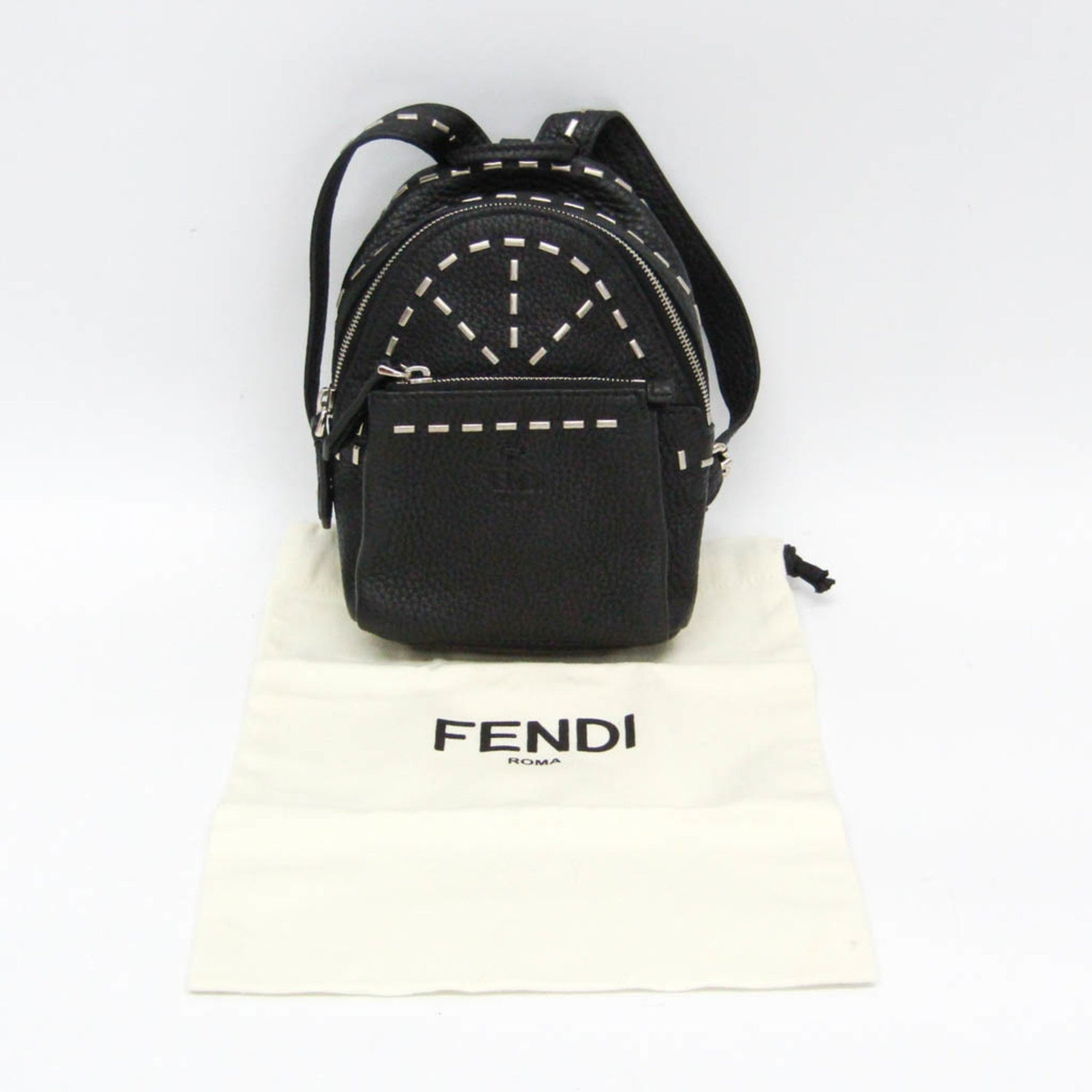Fendi Selleria Key Ring Men,Women Leather Pouch