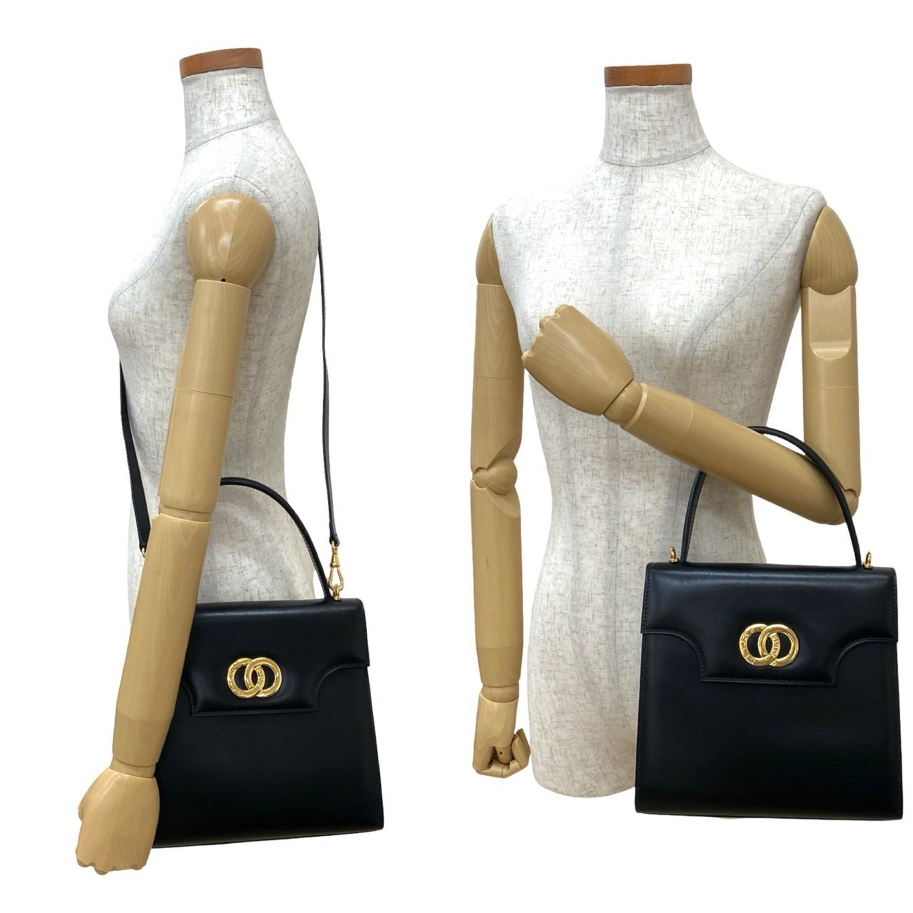 CELINE Circle Logo Hardware Leather Handbag/Shoulder Bag 227-3