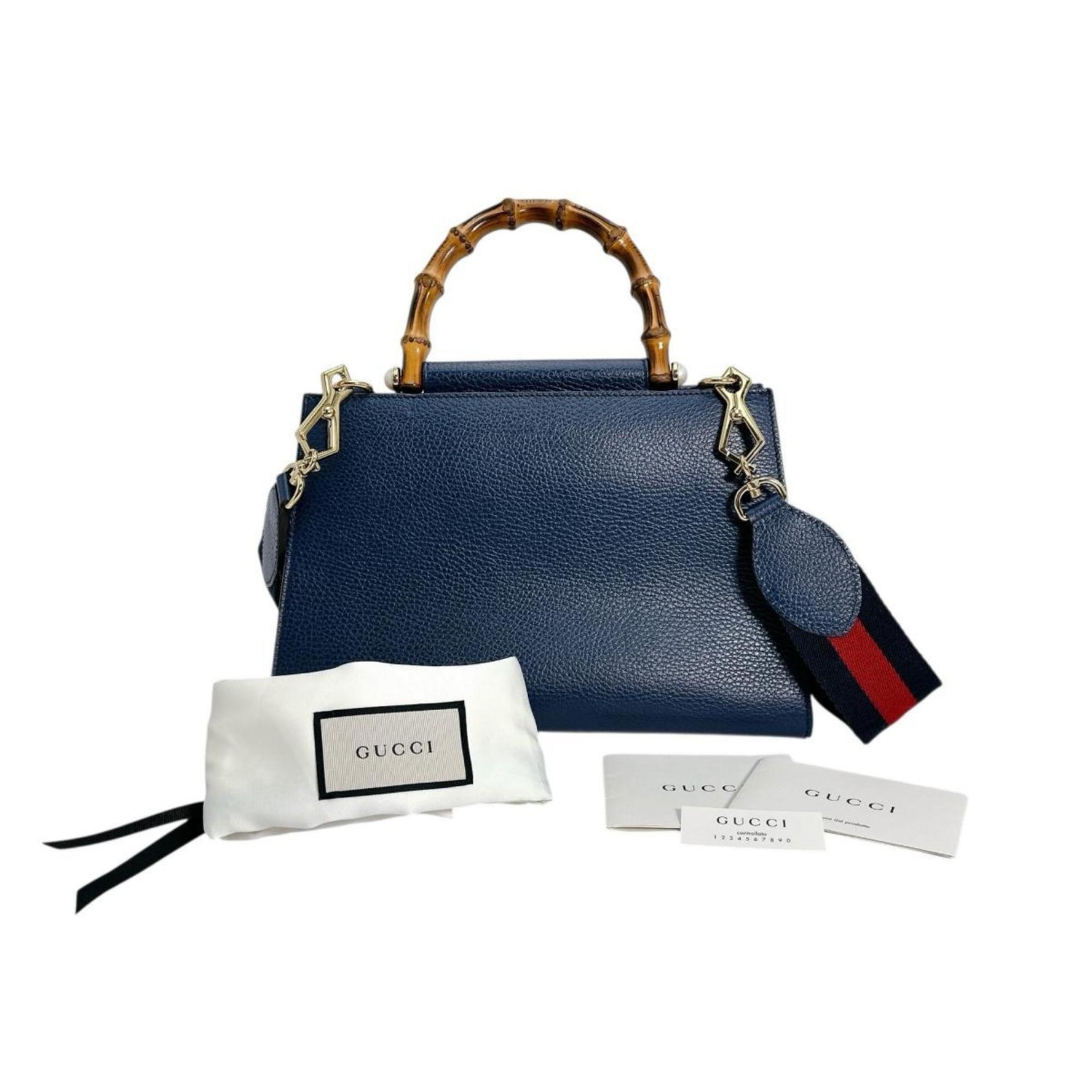 GUCCI Handbag Bamboo Leather