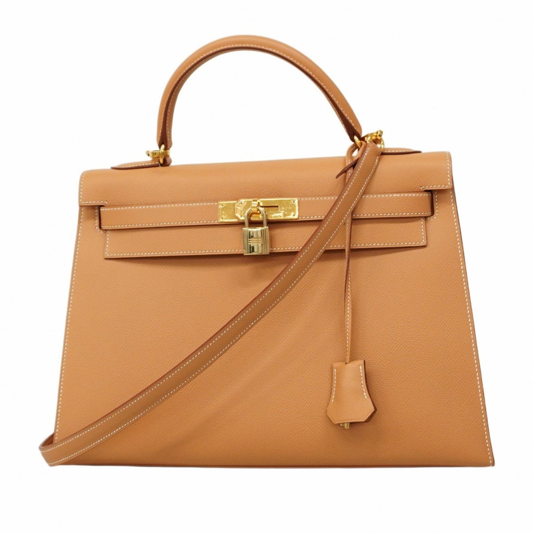 Hermes Hermès Kelly 32 Handbag, Natural Leather, A Stamp, 2-Way Bag for Women