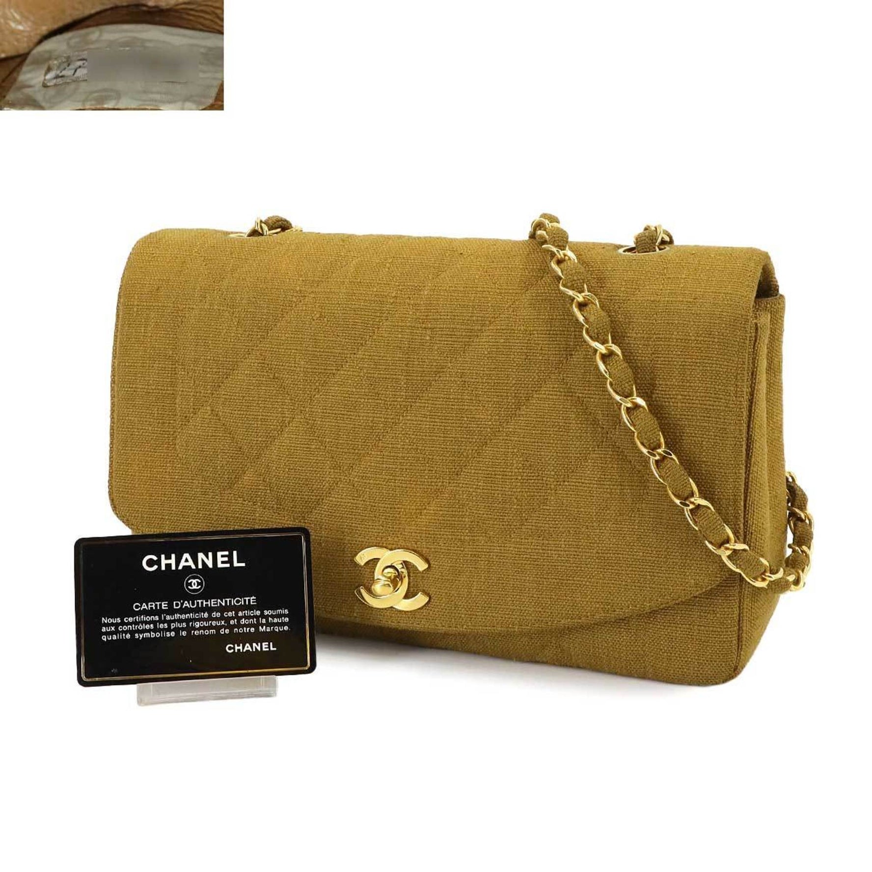 CHANEL Diana Matelasse 25 Chain Shoulder Bag in Canvas