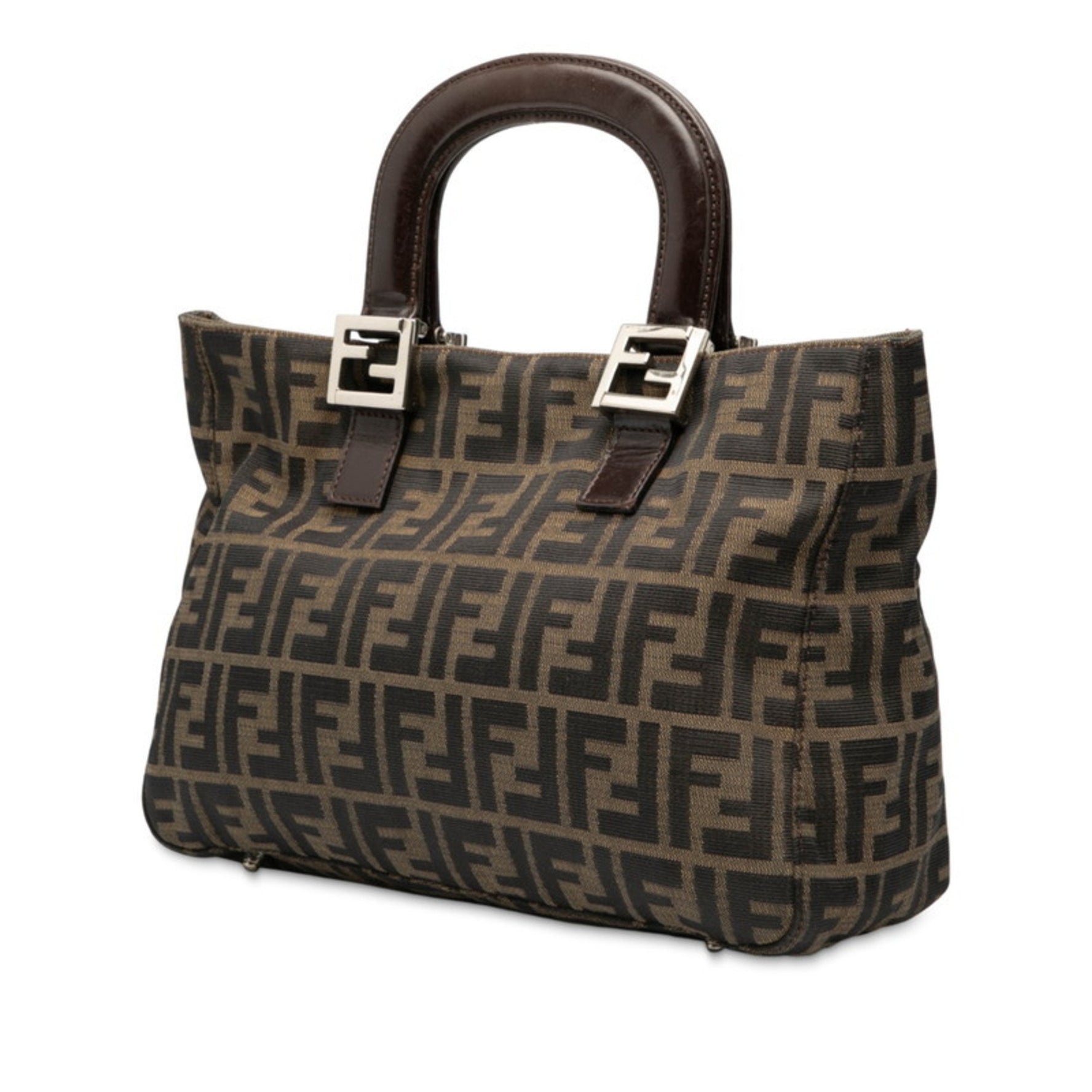 Fendi Zucca handbag in canvas and leather .