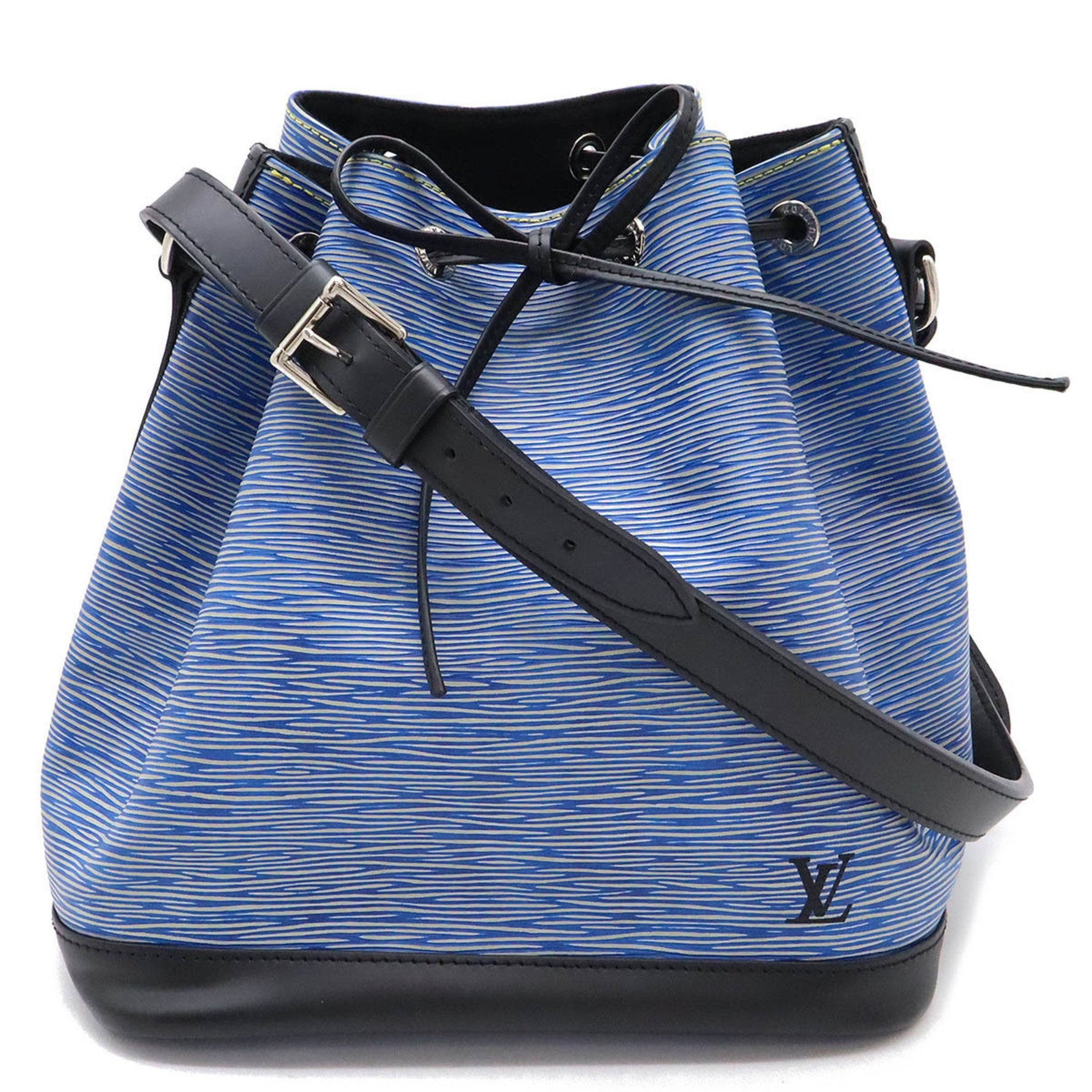 Louis Vuitton Epi Denim Petit Noe Shoulder Bag Blue Black