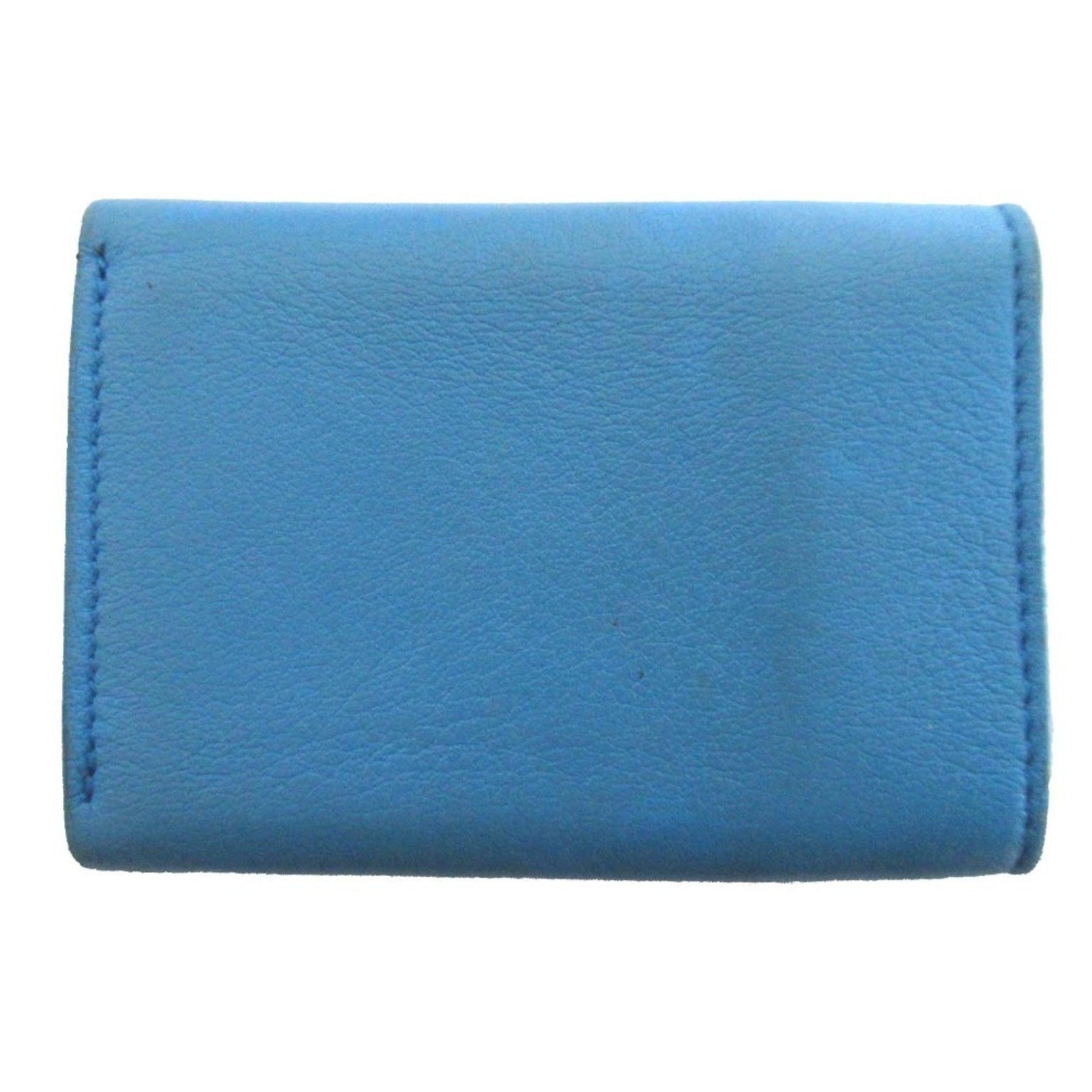 BALENCIAGA Paper Mini Leather Compact Wallet Tri-fold Coin Purse Billfold Card Slot