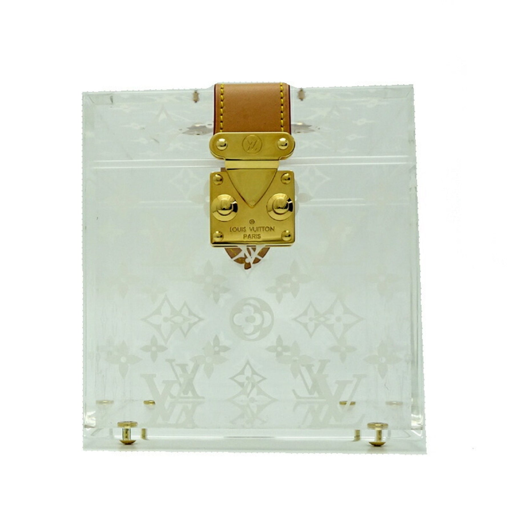 Louis Vuitton Boite Scott Cube and Men's Accessories Leather x Plexiglass Clear
