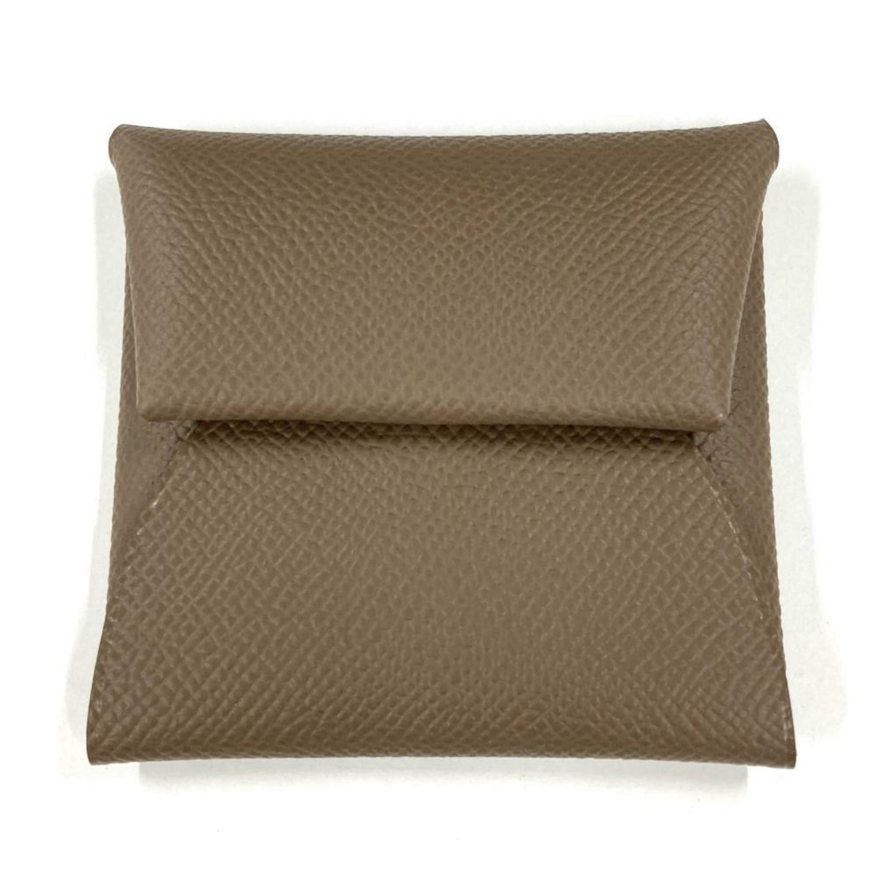 Hermes Bastia Coin Case, Epsom Leather, W Stamp, Etoupe