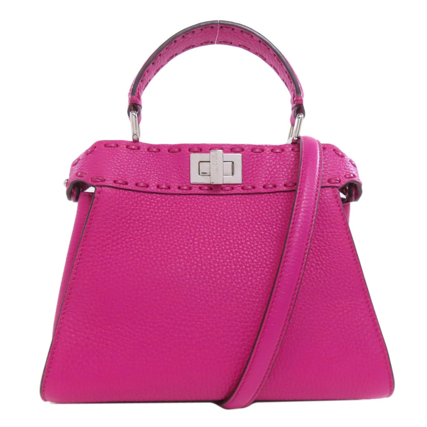Fendi Mini Peekaboo Handbag in Calfskin