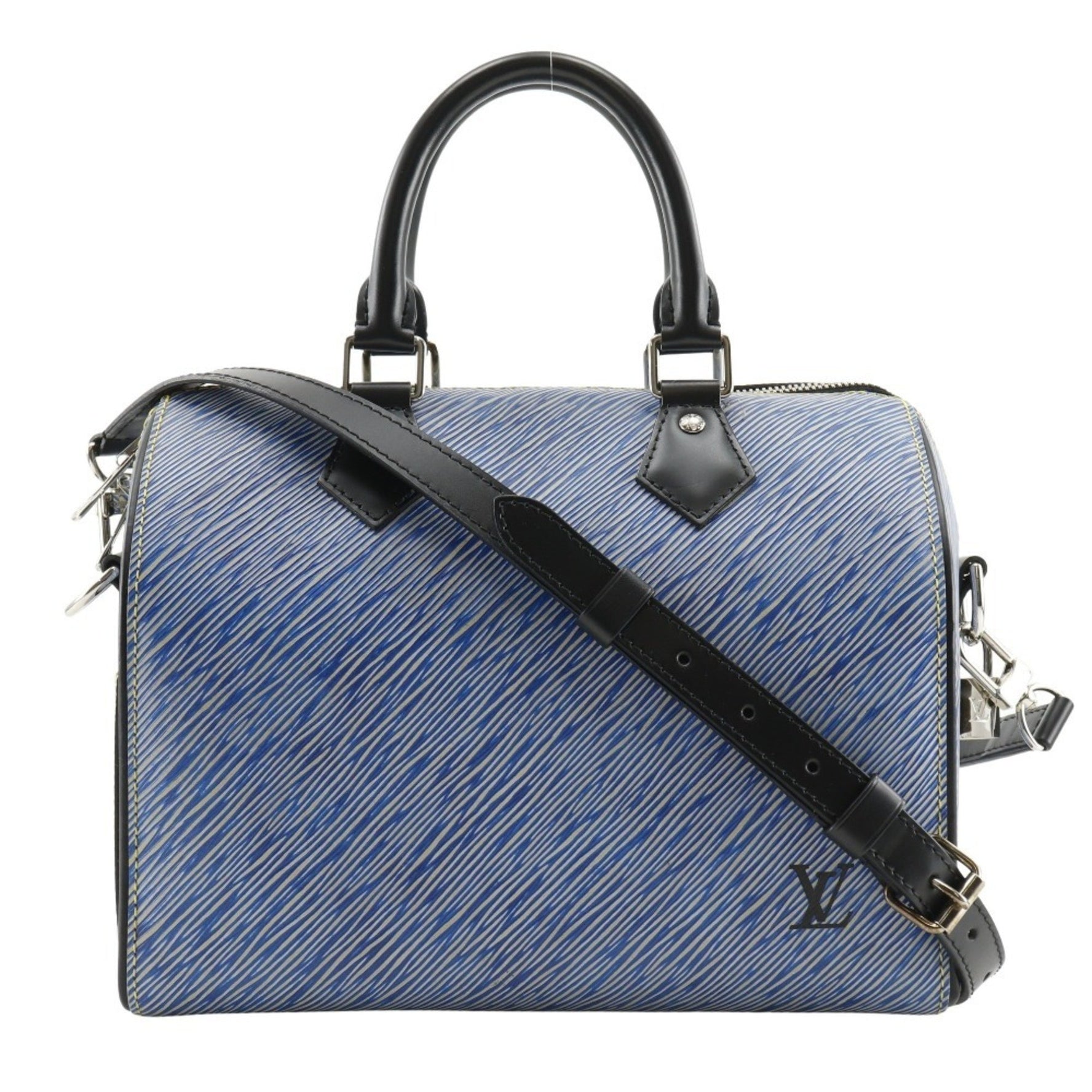 Louis Vuitton Speedy Bandouliere 25 Handbag Shoulder Epi Leather Denim 2017 Double