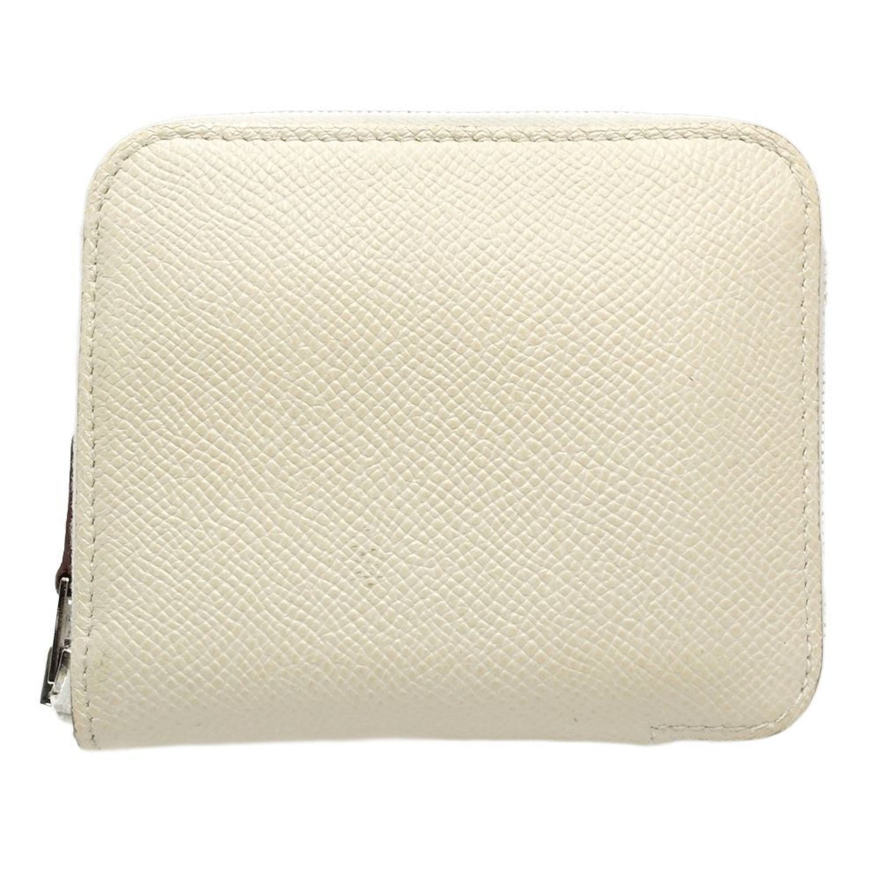 HERMES Wallet/Coin Case Azap Compact Silk In Coin Purse Veau Epsom x Crepe Mauve Pale