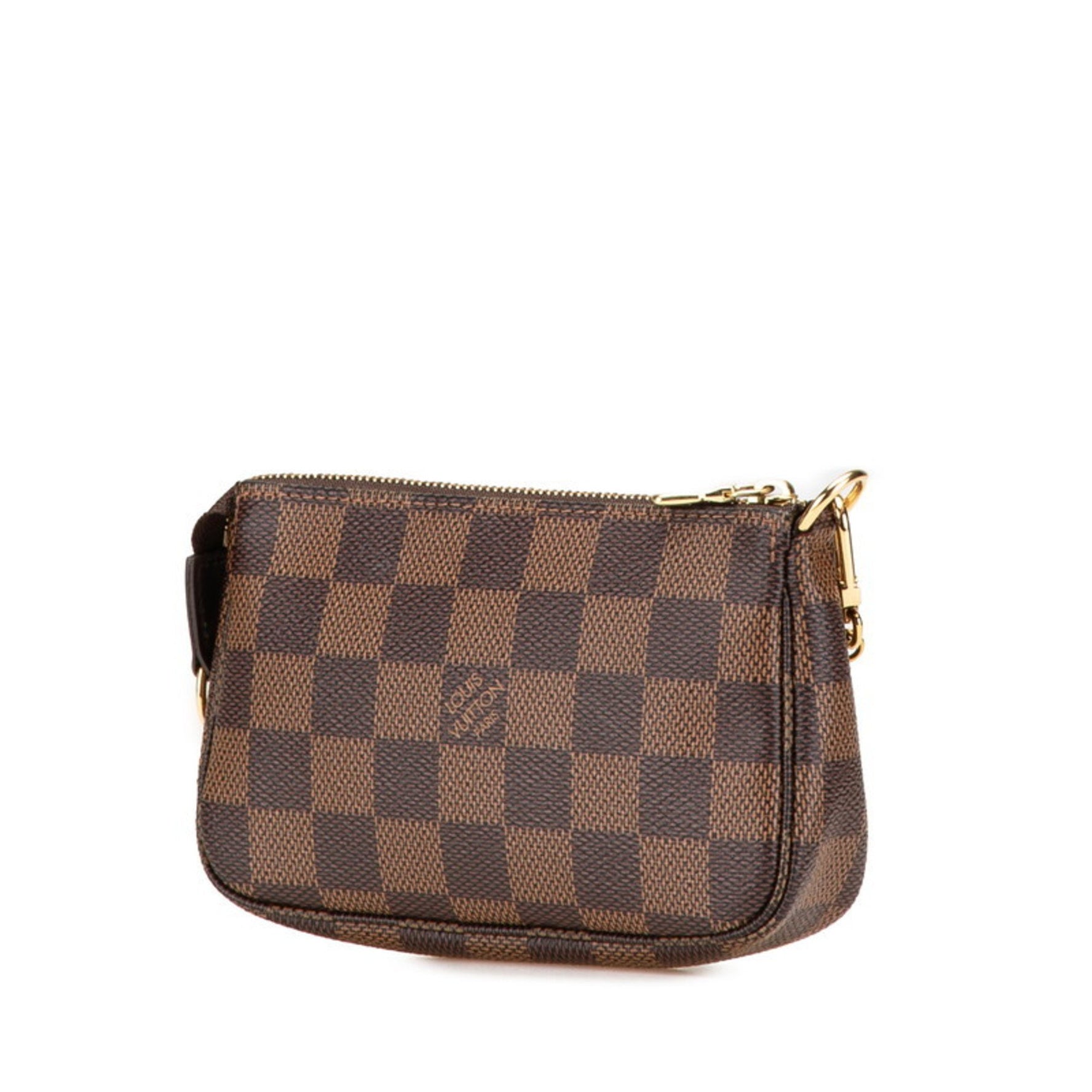 Louis Vuitton Damier Mini Pochette Accessory Pouch Handbag Leather