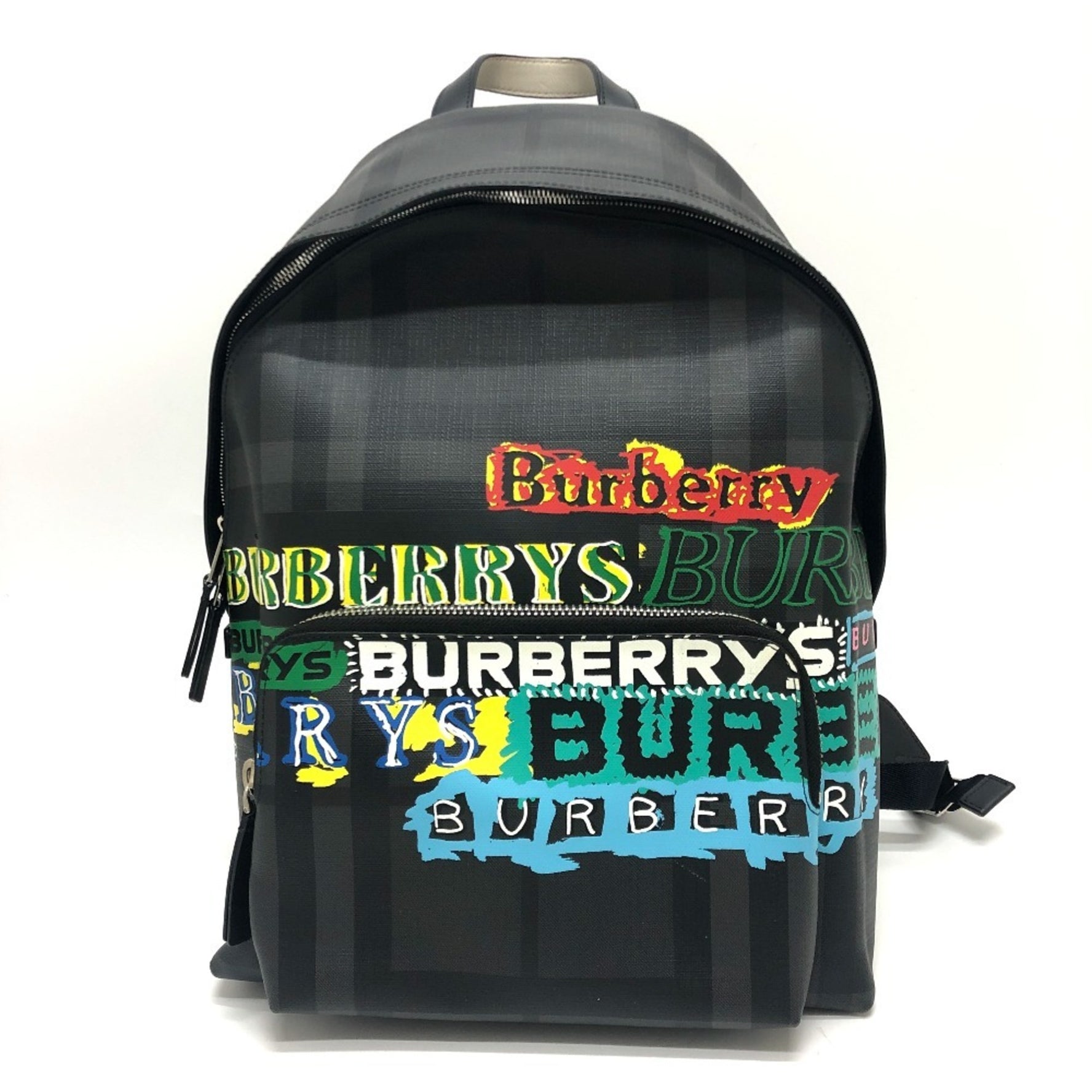 BURBERRY Graphic Check Backpack Bag Grey
