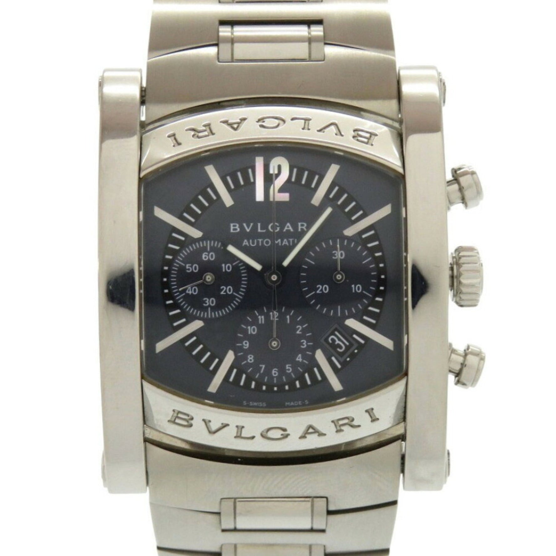 Bvlgari Ashoma Chrono A4SCH SS Grey Automatic Watch Silver 0172BVLGARI