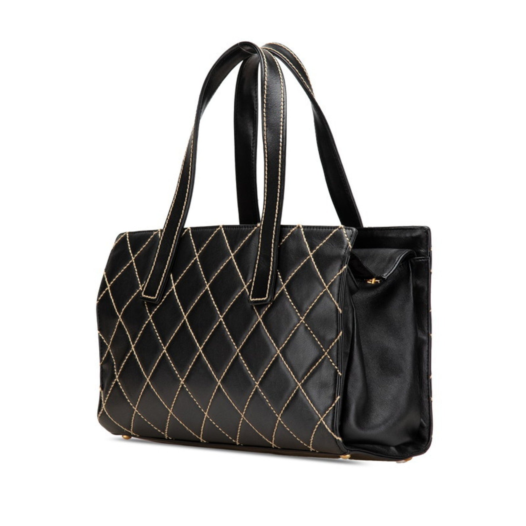 CHANEL Coco Mark Wild Stitch Tote Bag in Lambskin