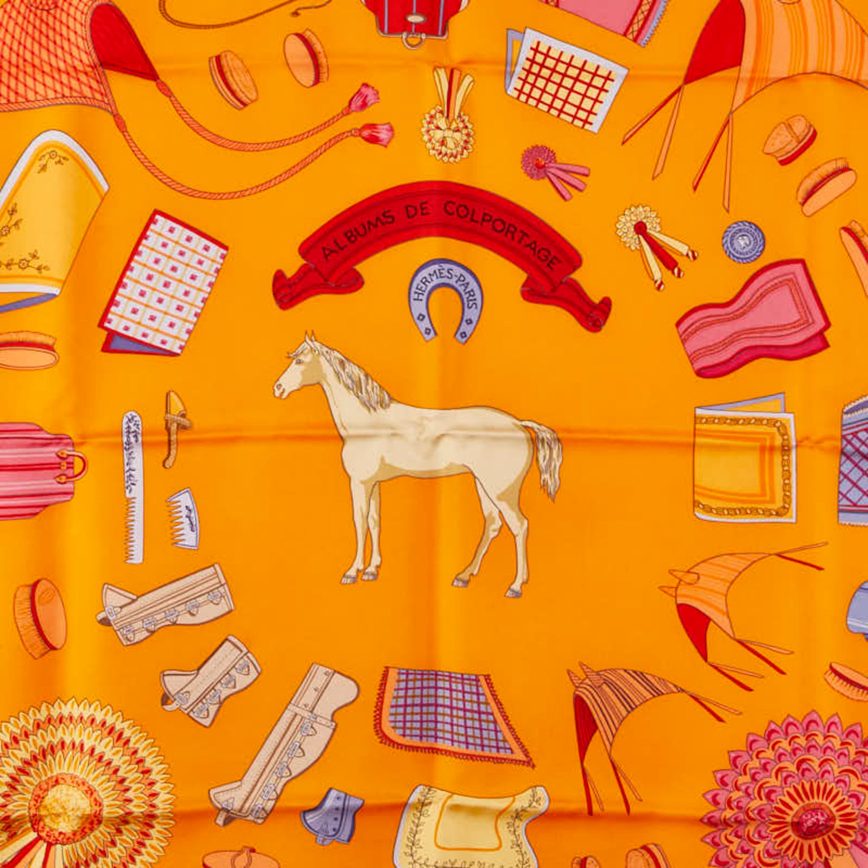Hermès Carré 90 "Book Peddler" Albums de Colportage Scarf, Silk, HERMES