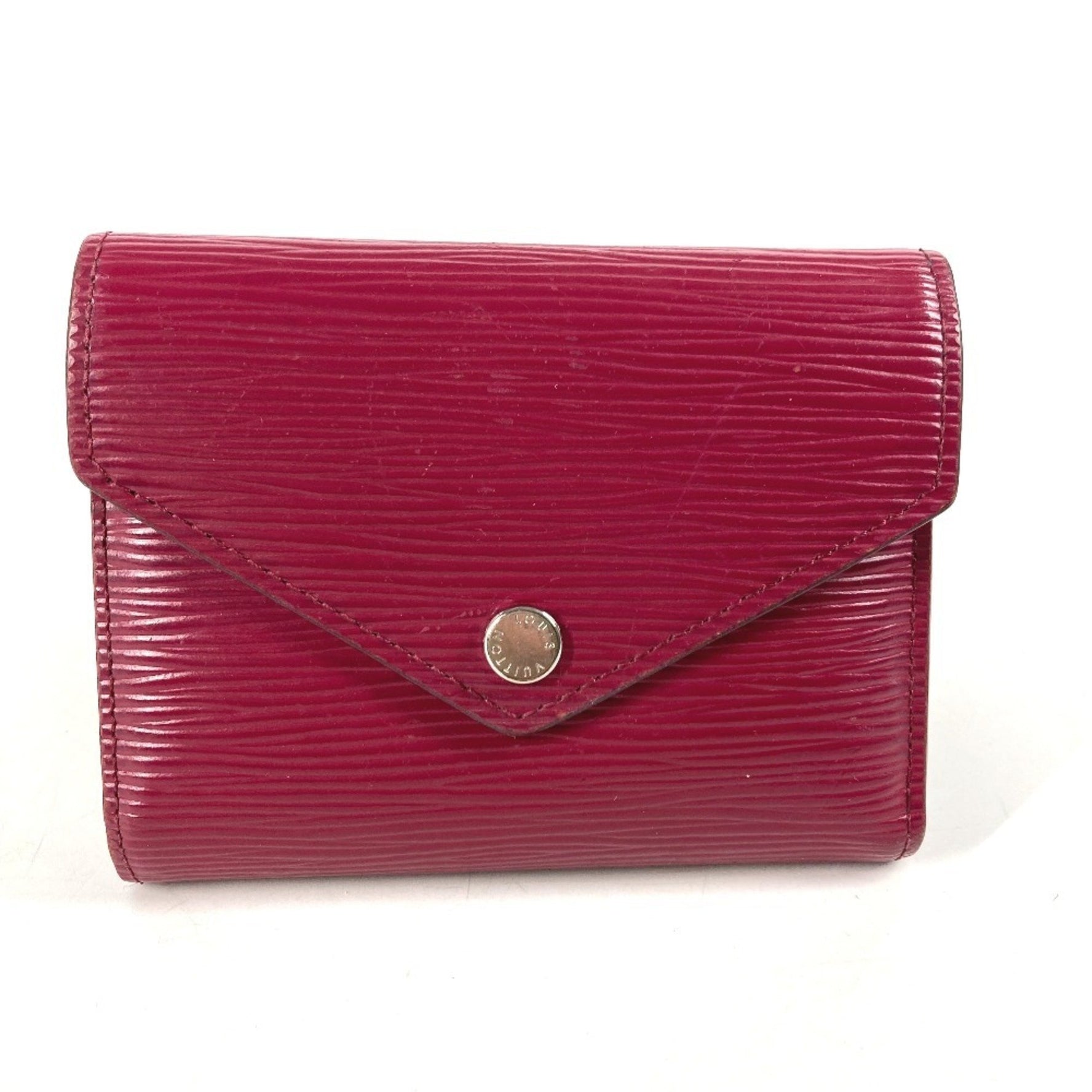 Louis Vuitton Epi Portefeuille Victorine Compact Wallet Tri-fold Leather Fuchsia Purple