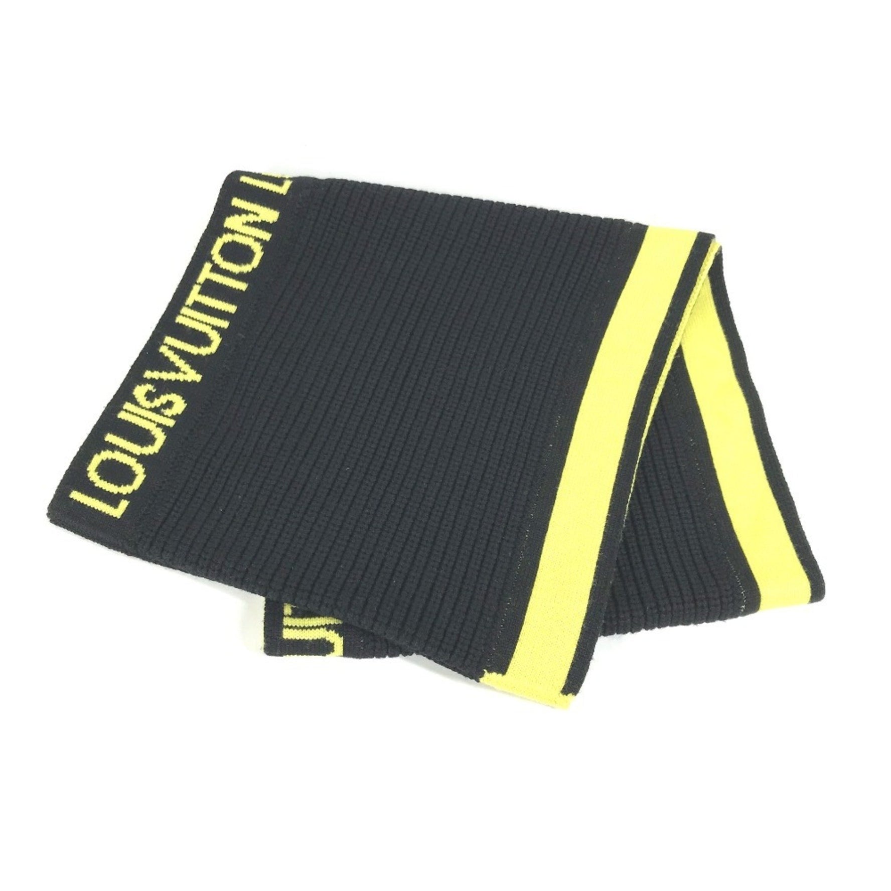 Louis Vuitton Snood Bicolor Scarf Wool Men's Black