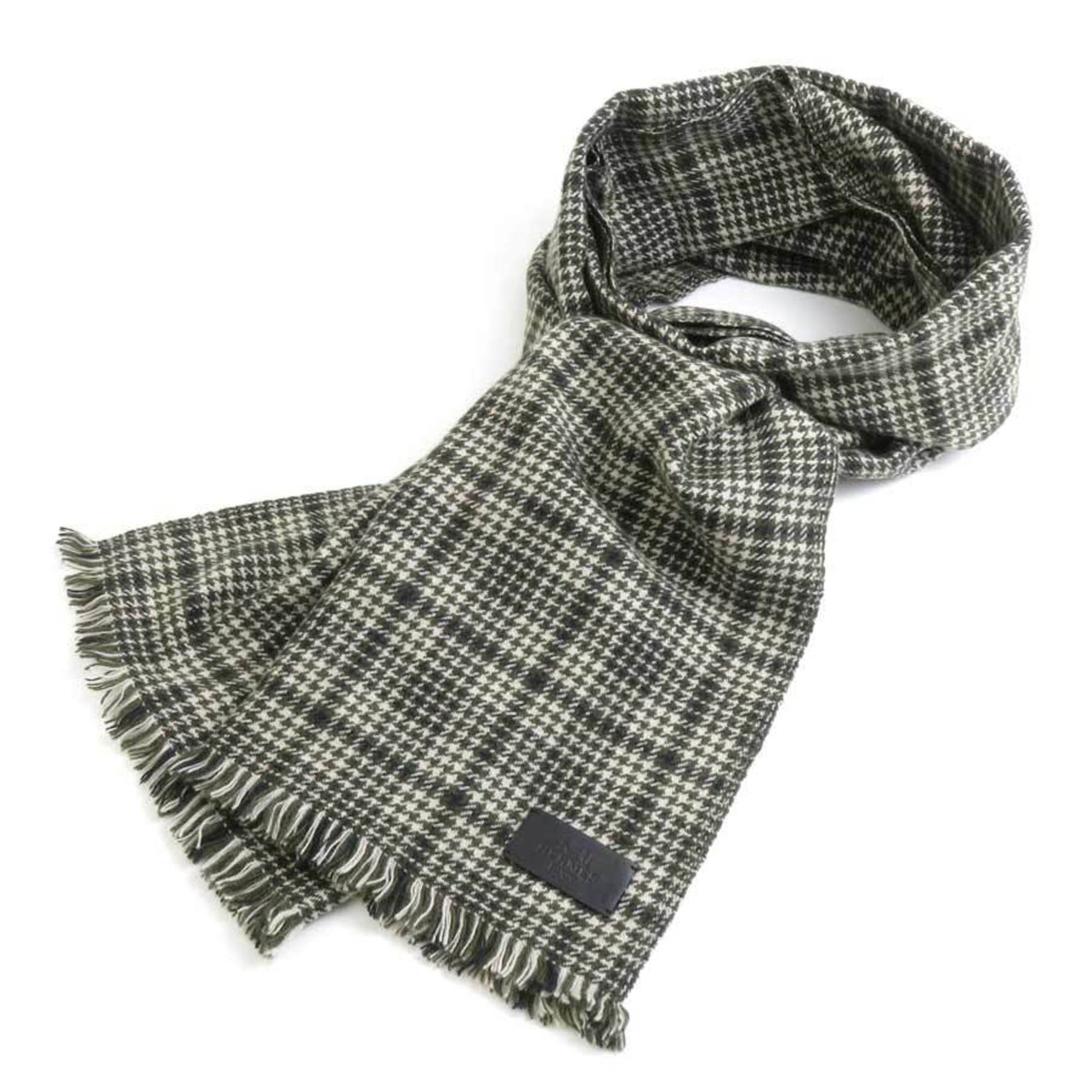 Hermes scarf cashmere wool khaki beige black men women