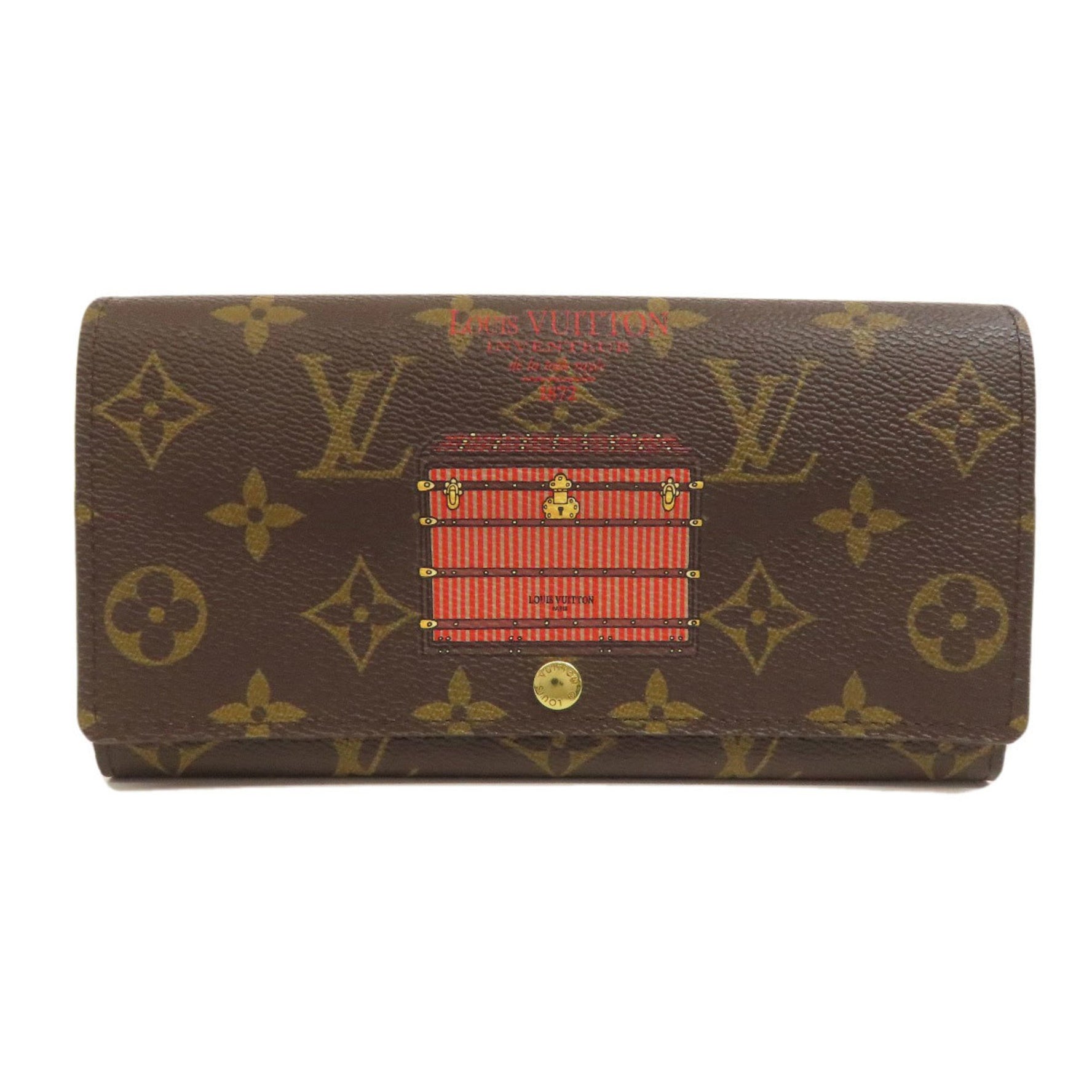 Louis Vuitton Portefeuille Sarah Trunk Long Wallet Monogram Canvas
