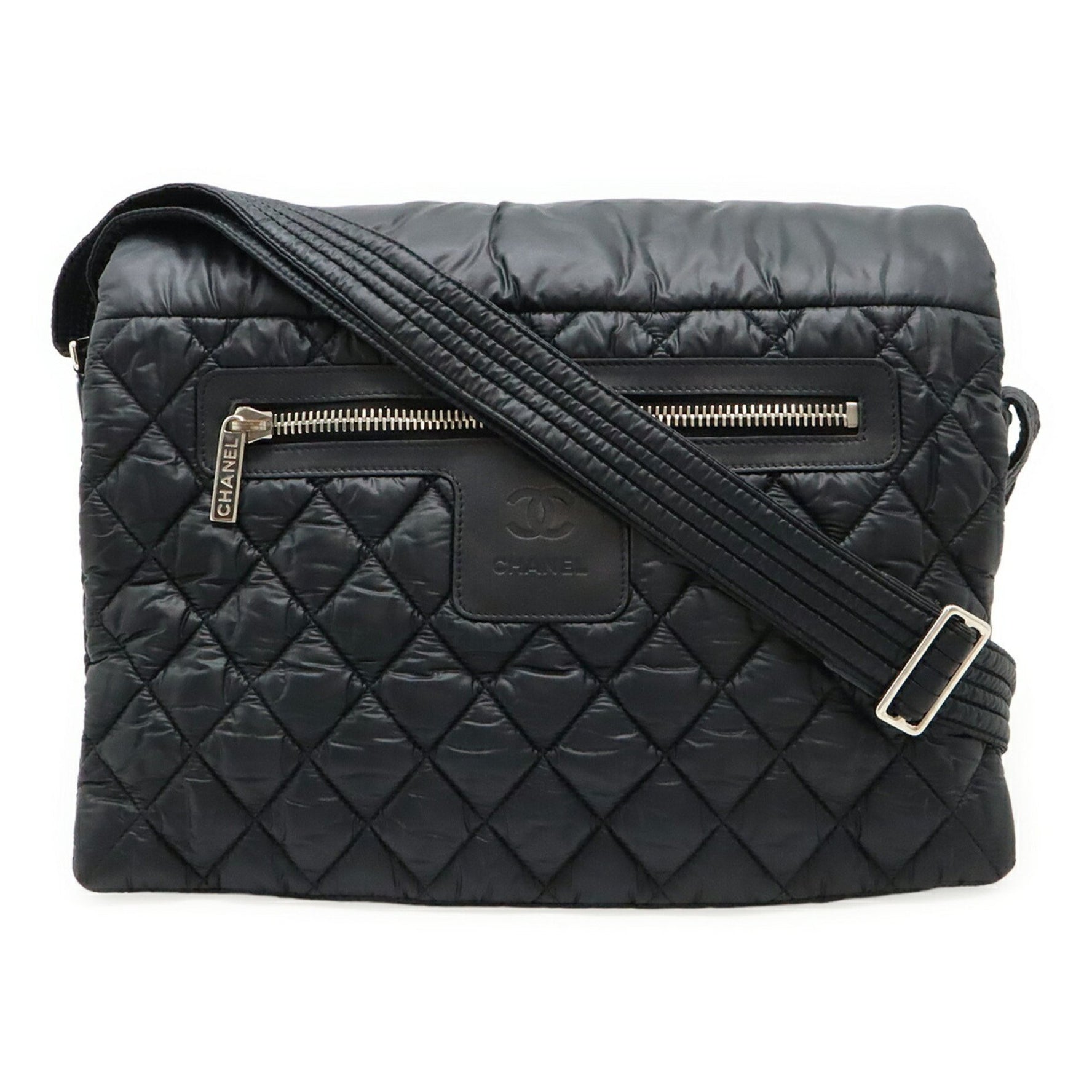 CHANEL Coco Cocoon Mark Shoulder Bag, Quilted Nylon and Leather, 8617