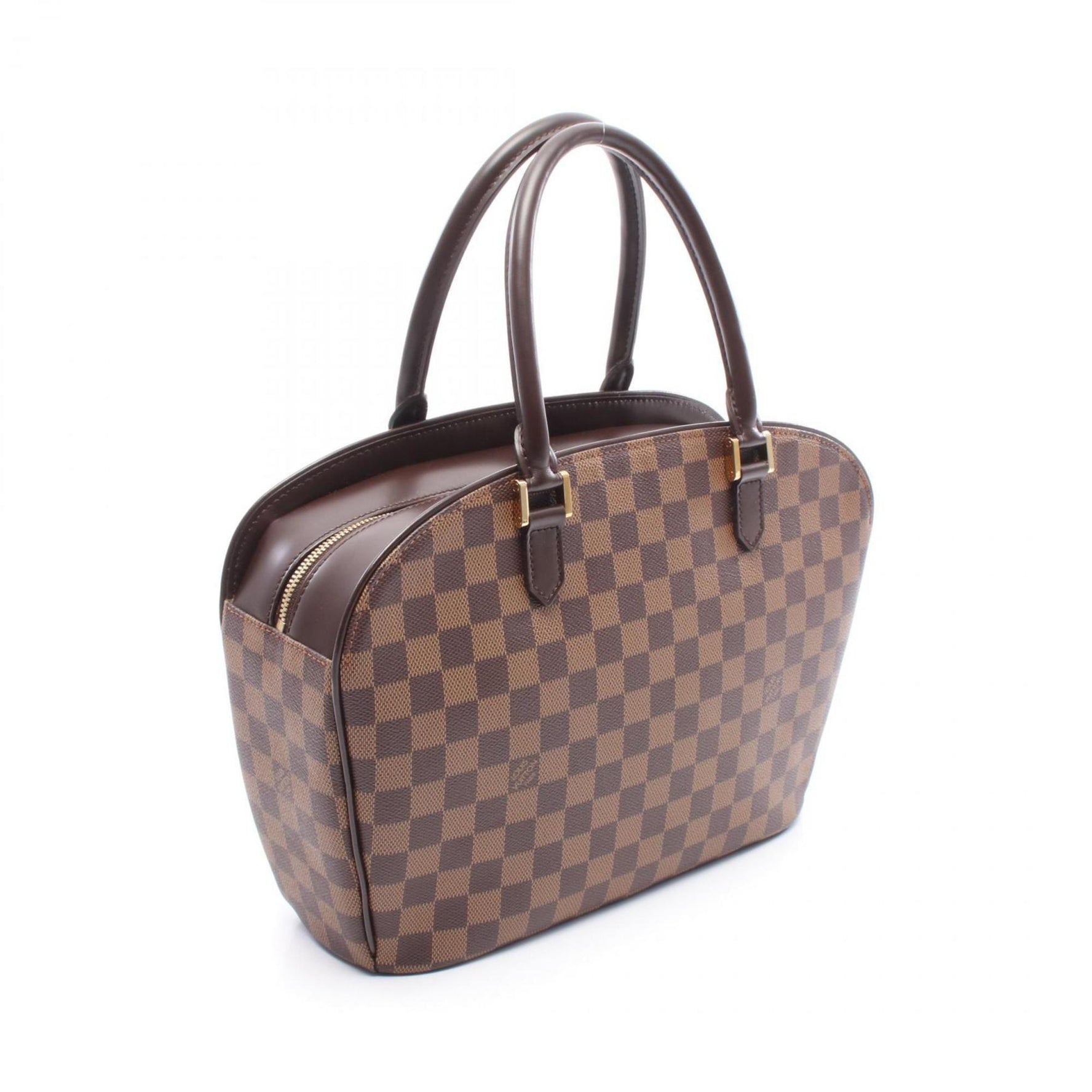 Louis Vuitton Saria Horizontal Handbag, Coated Canvas and Leather with Damier Detail, Brown