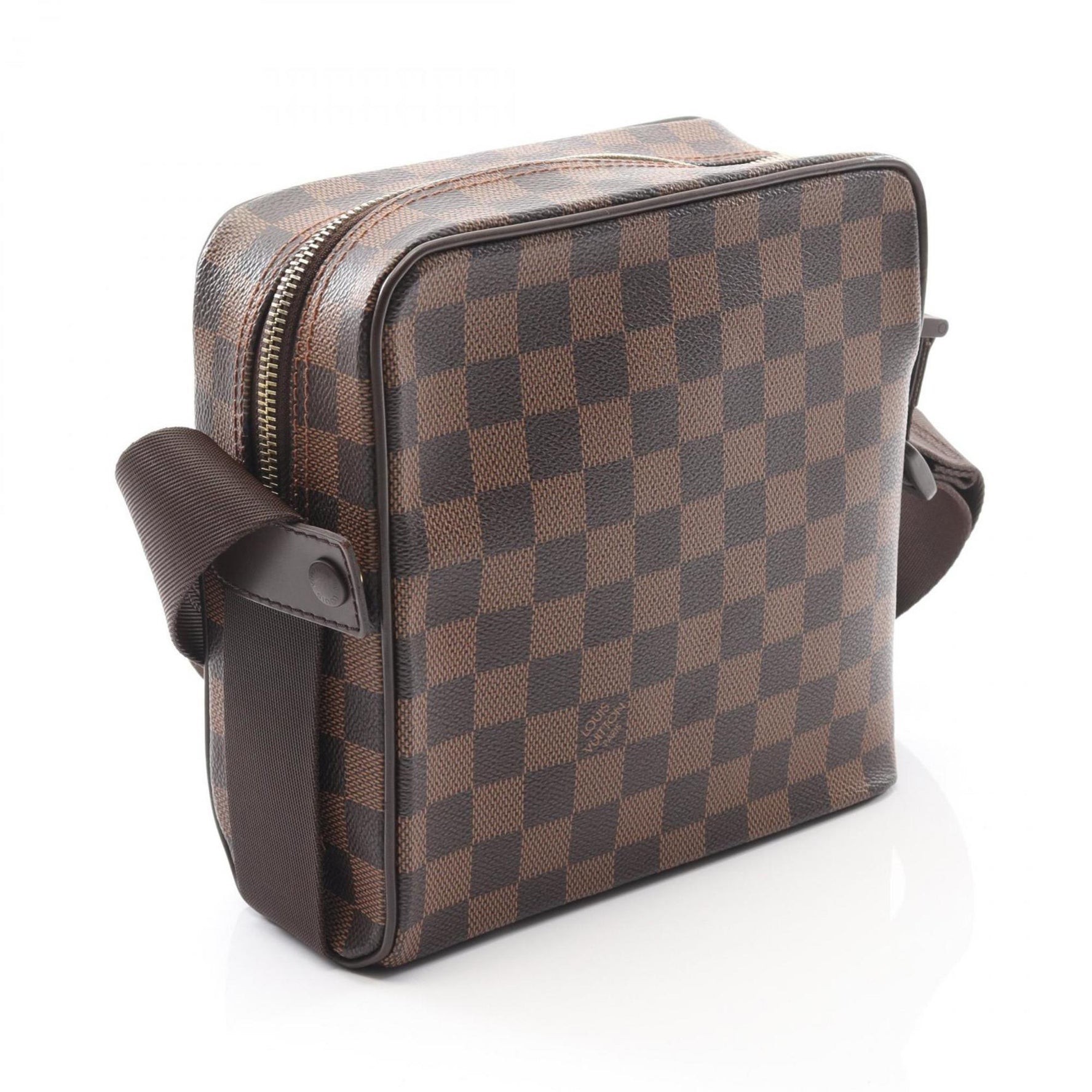 Louis Vuitton Olaf PM Shoulder Bag, Coated Canvas, Leather, Damier, Brown