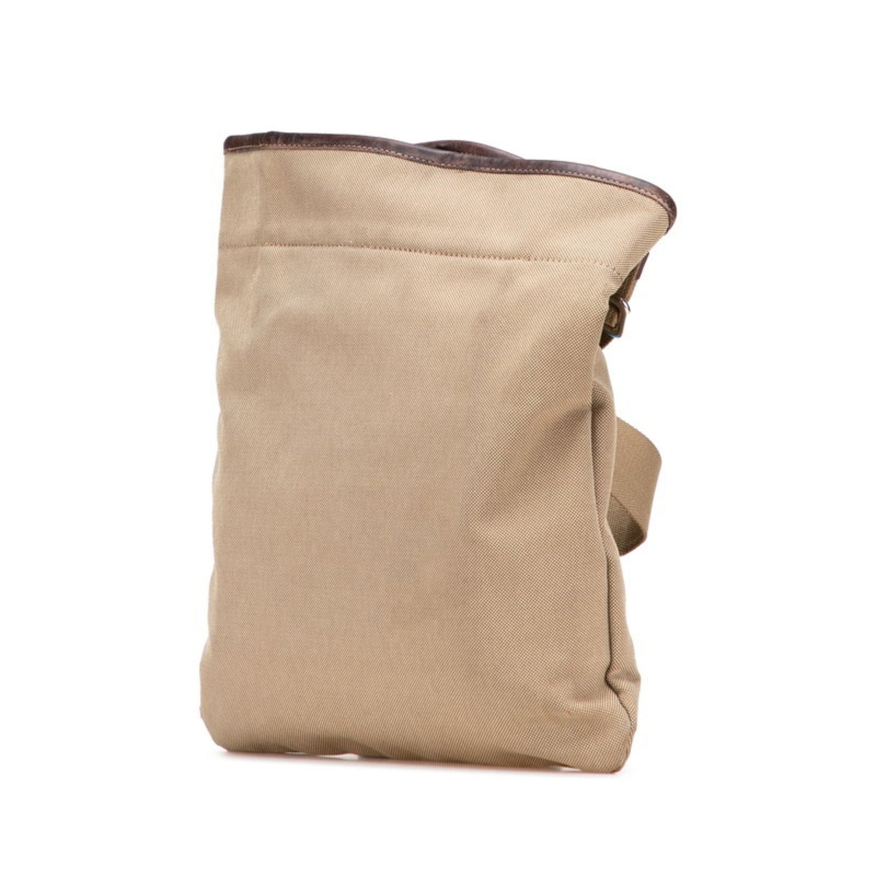 Prada Logo Jacquard Crossbody Shoulder Bag in Beige and Brown Canvas
