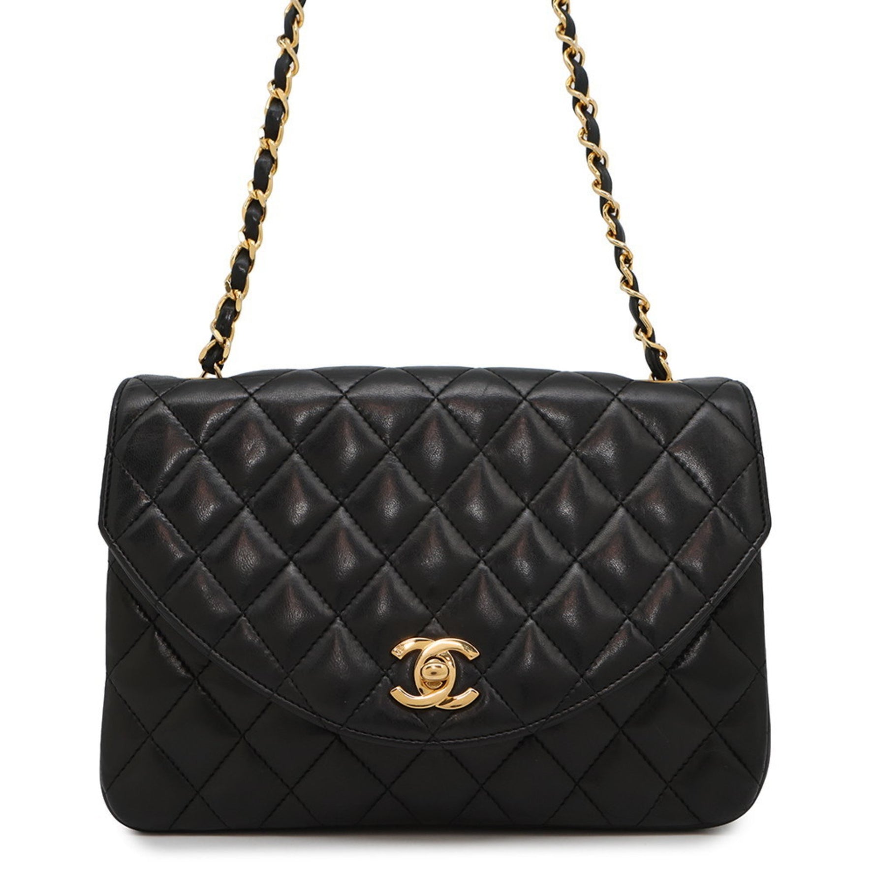 Chanel Chain Shoulder Bag Matelasse Coco Mark Single Flap Lambskin