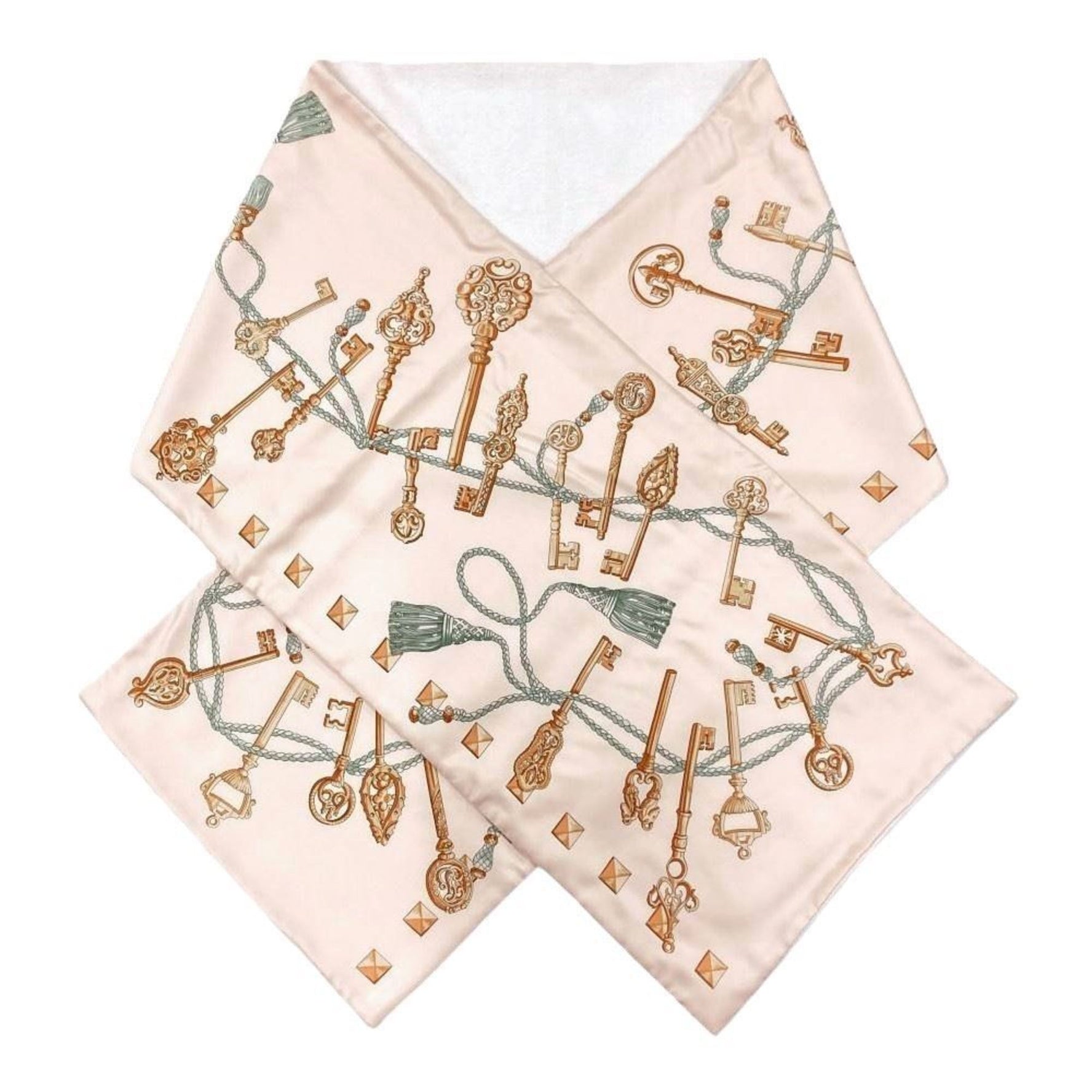 Hermes Key Motif Scarf Reversible Angora Silk