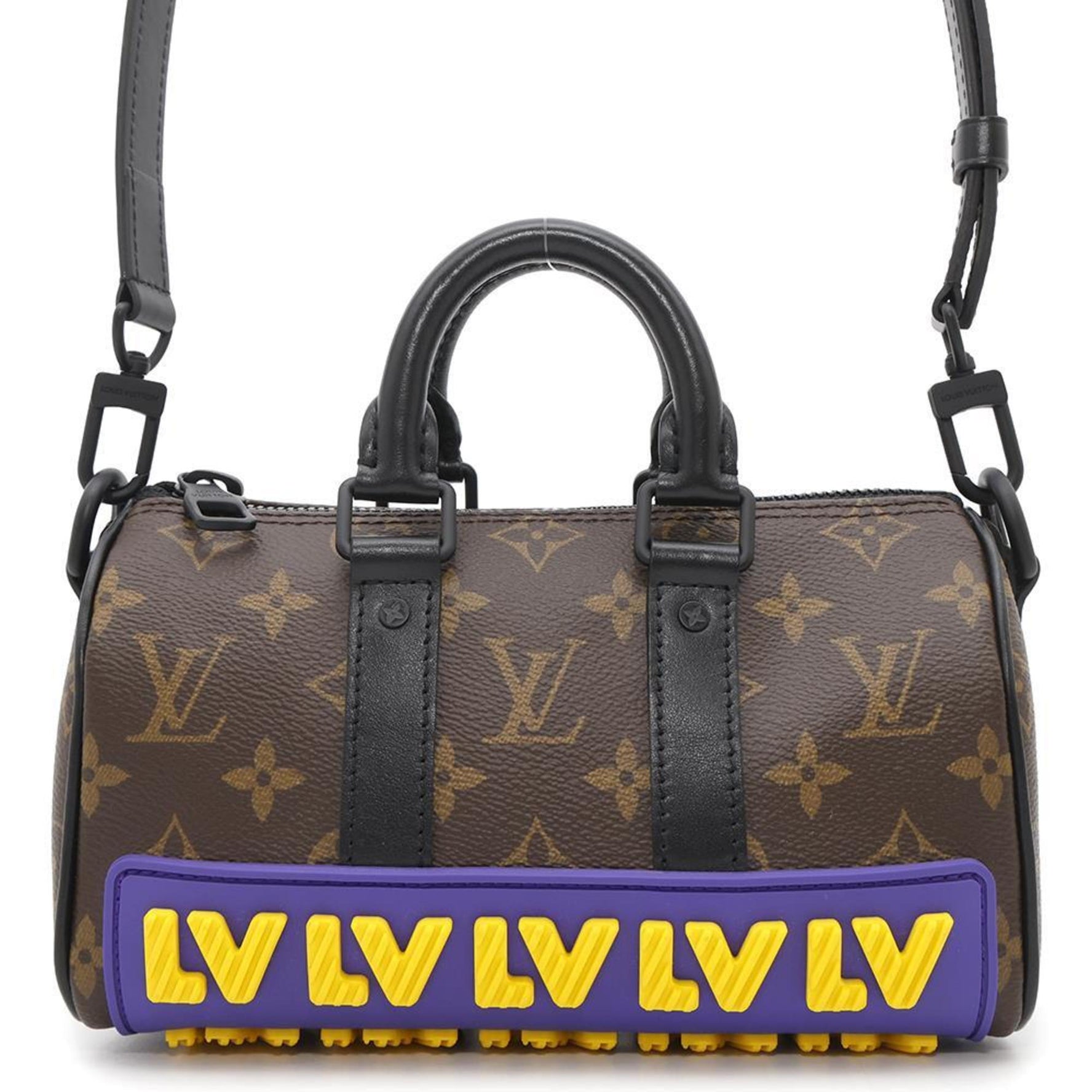 Louis Vuitton Handbag Monogram LV Rubber Keepall XS Black