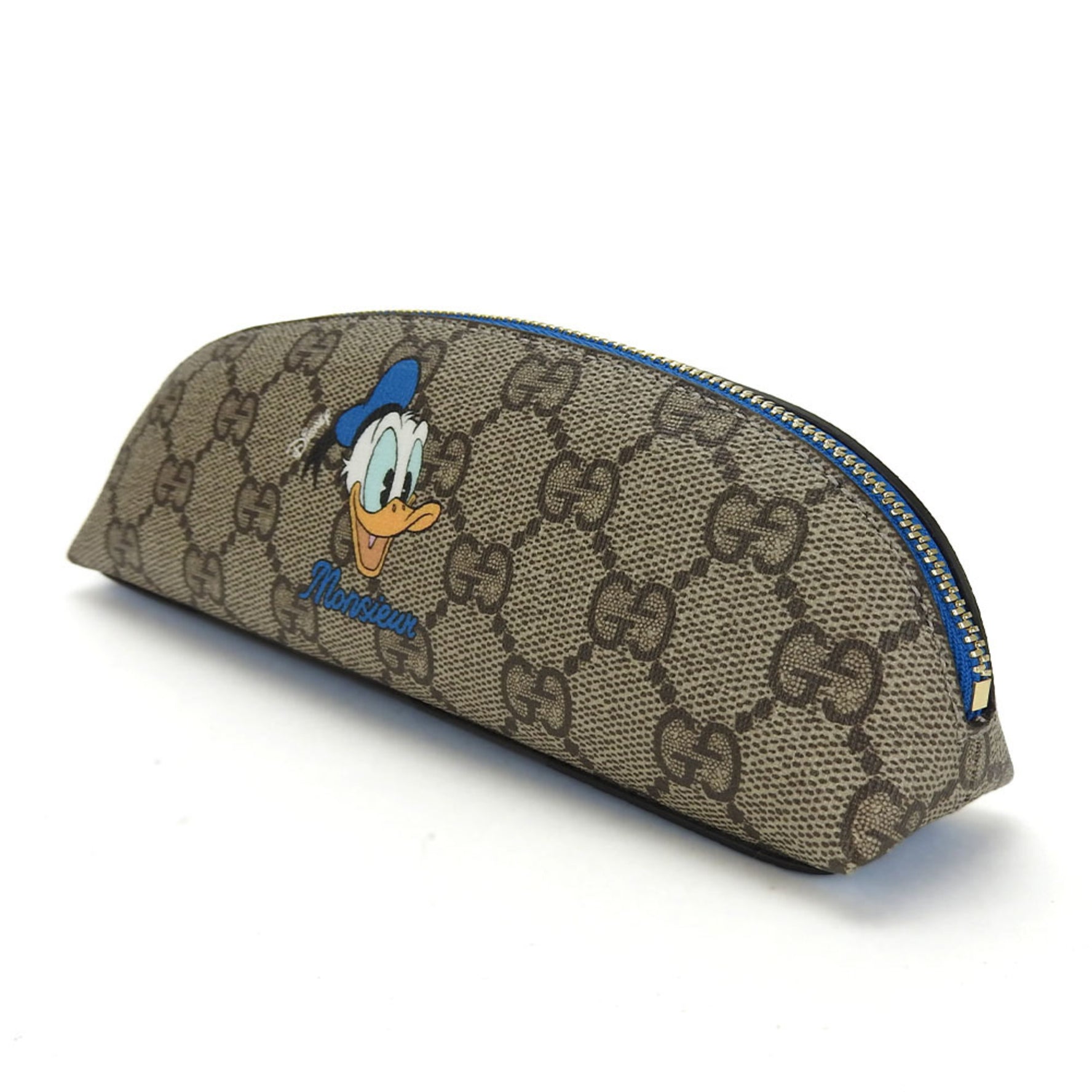 Gucci Pen Case GG Supreme Beige Blue Donald Duck Disney Collaboration Accessory