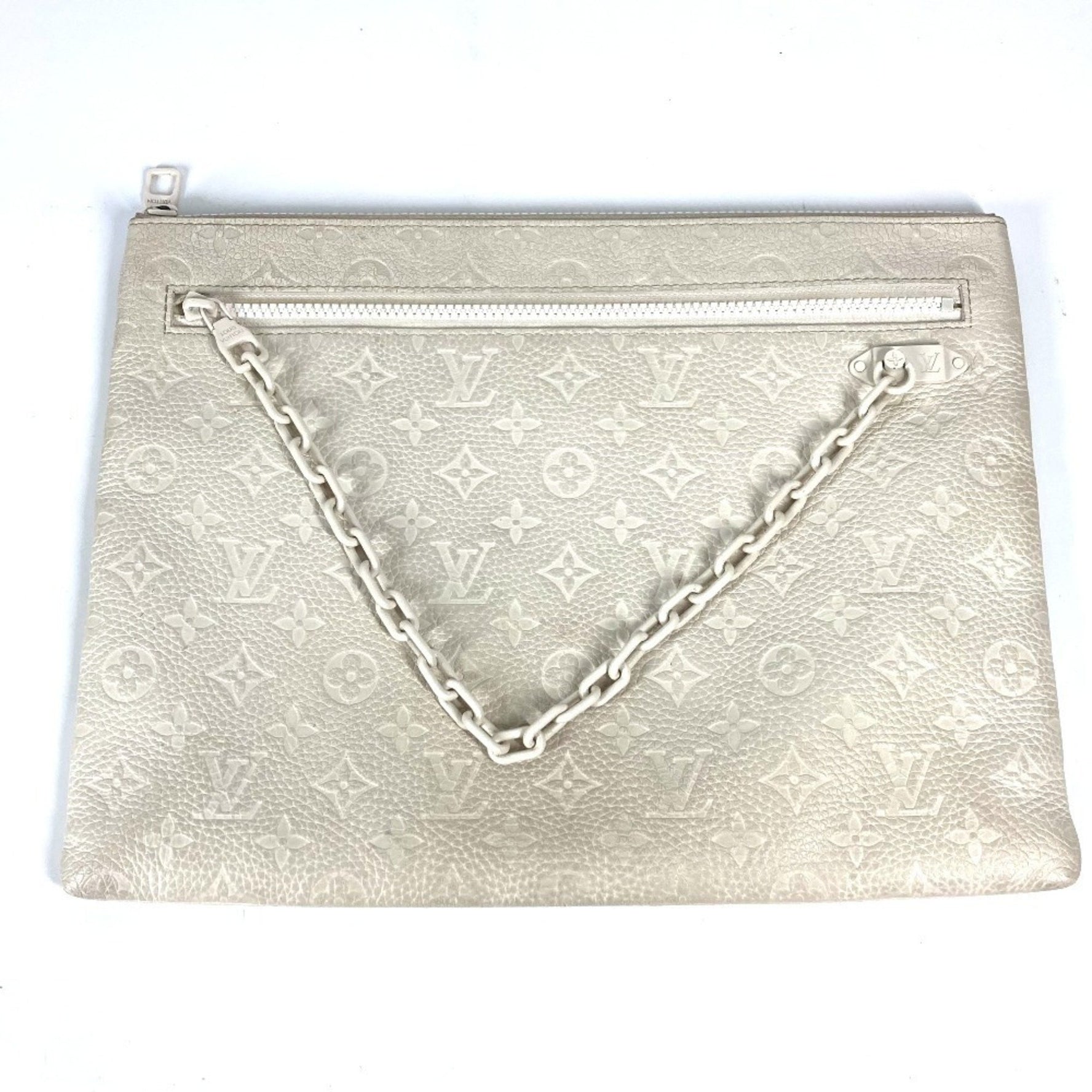 Louis Vuitton Taurillon Monogram Pochette Virgil Abloh Pouch Bag Chain Clutch Leather Men's