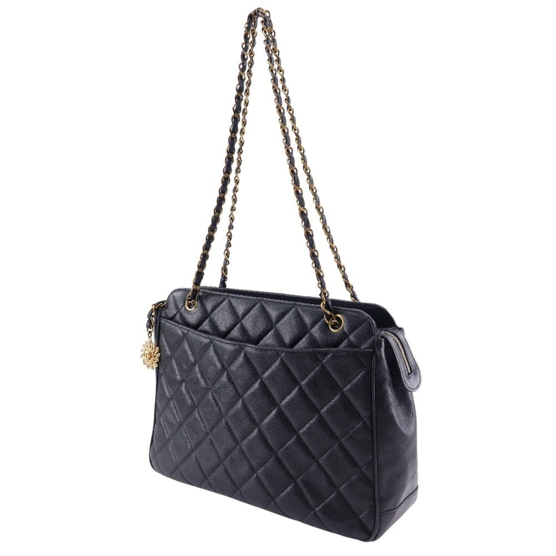CHANEL Chain Shoulder Bag Caviar Skin ChainShoulder