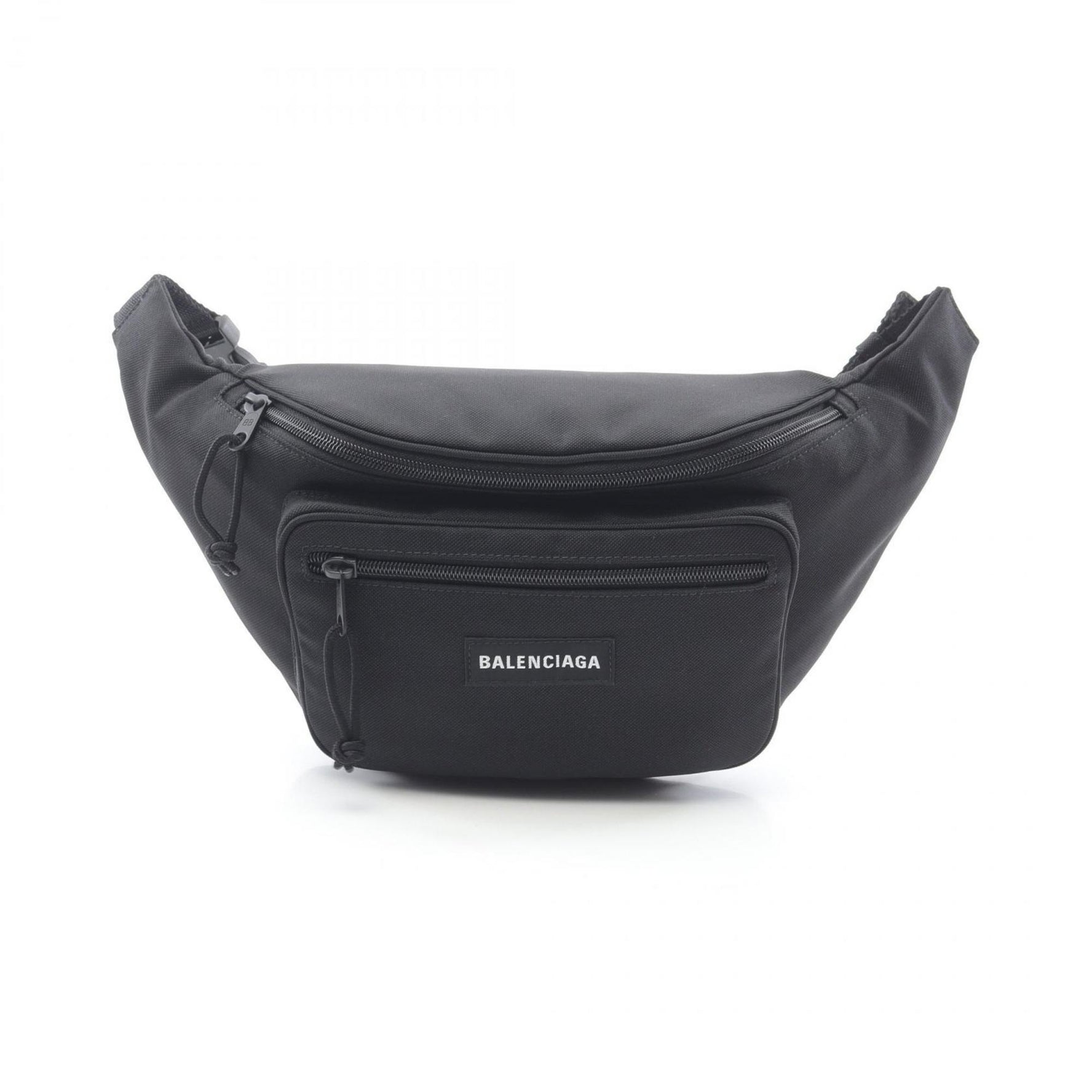 BALENCIAGA EXPLORER Waist Bag, Body Bag Canvas, Black, White