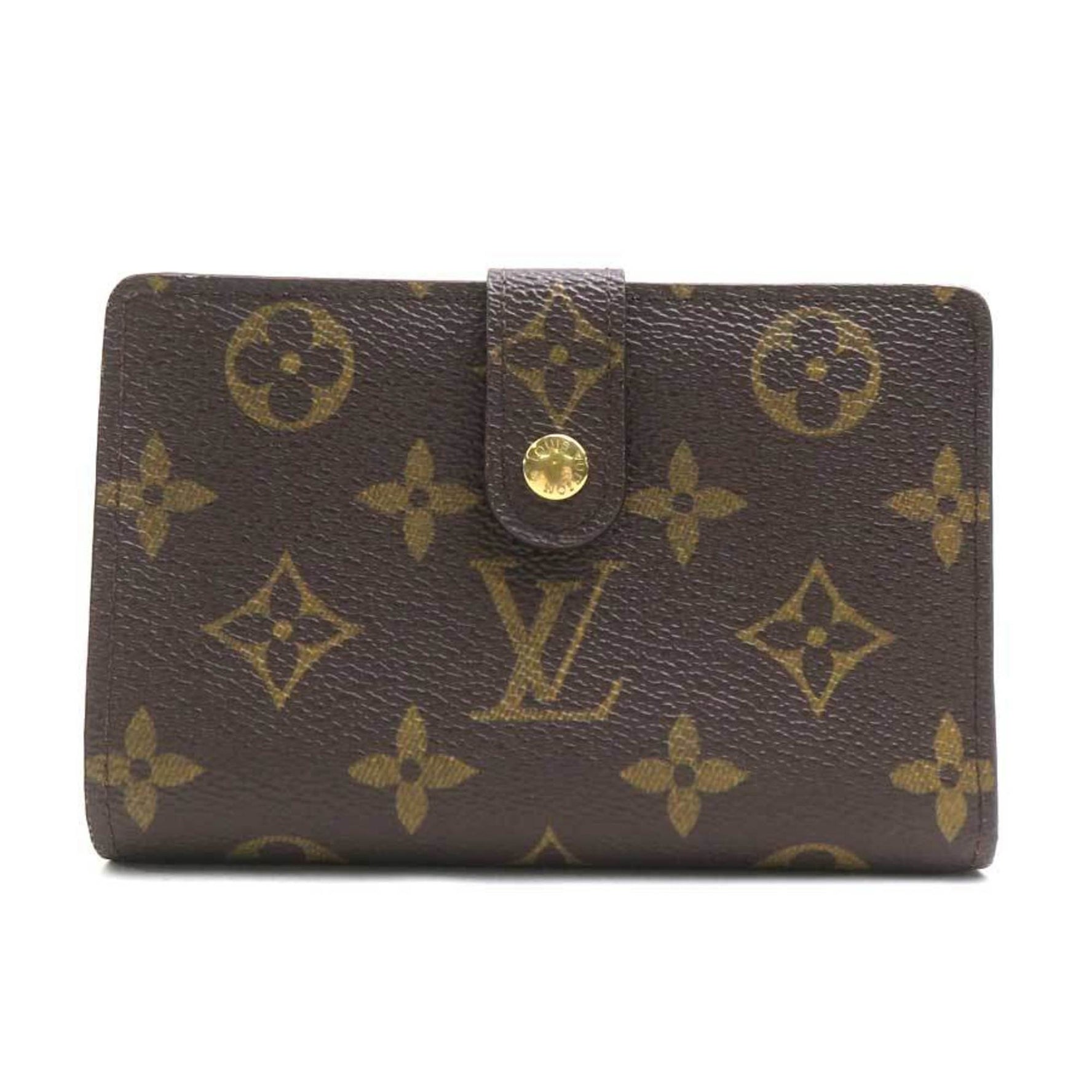 Louis Vuitton Bi-fold wallet Monogram Porte Monnaie Viennois canvas Brown Gold