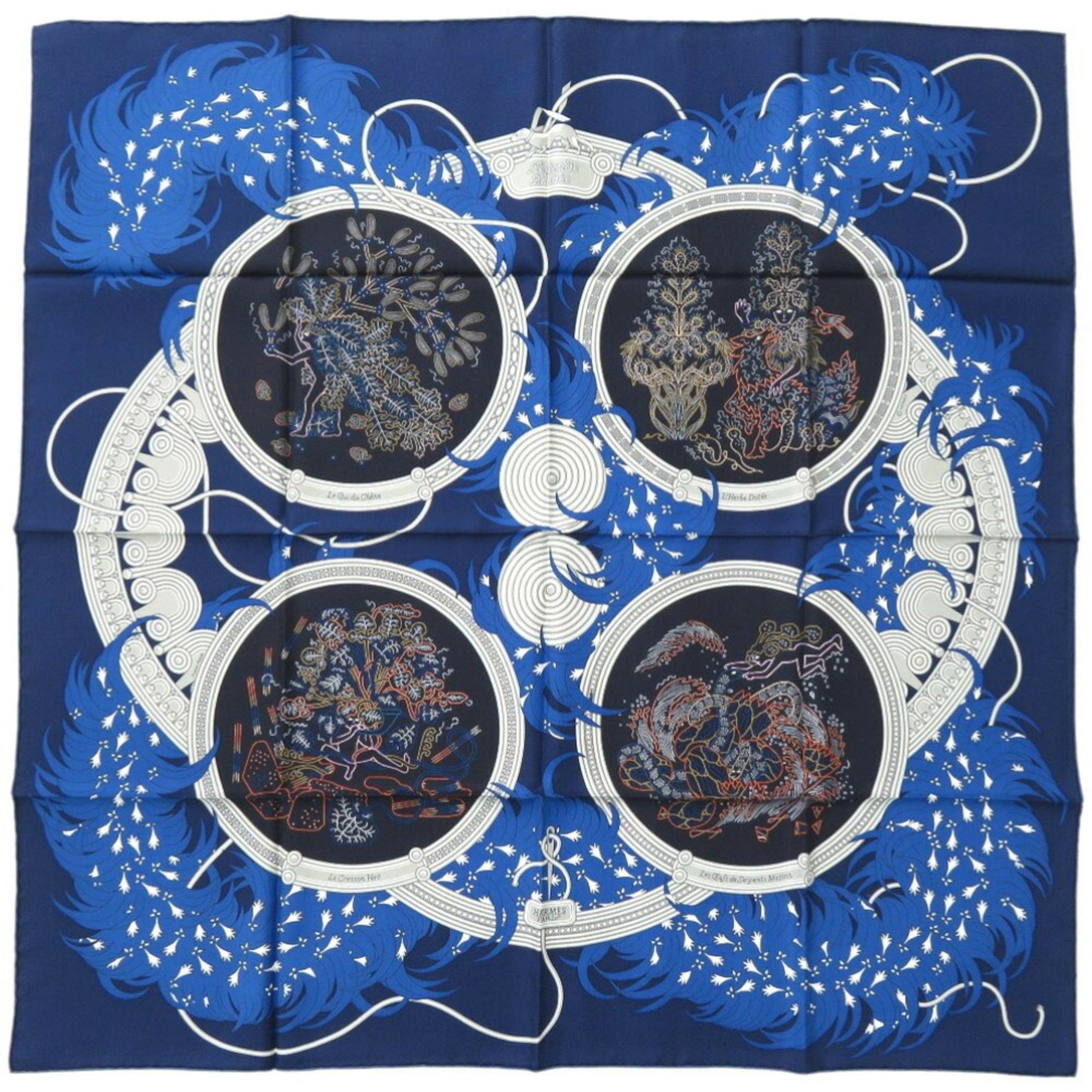 Hermes Carré 90 LEGENDE BRODEE Embroidered Legend Silk Scarf Muffler
