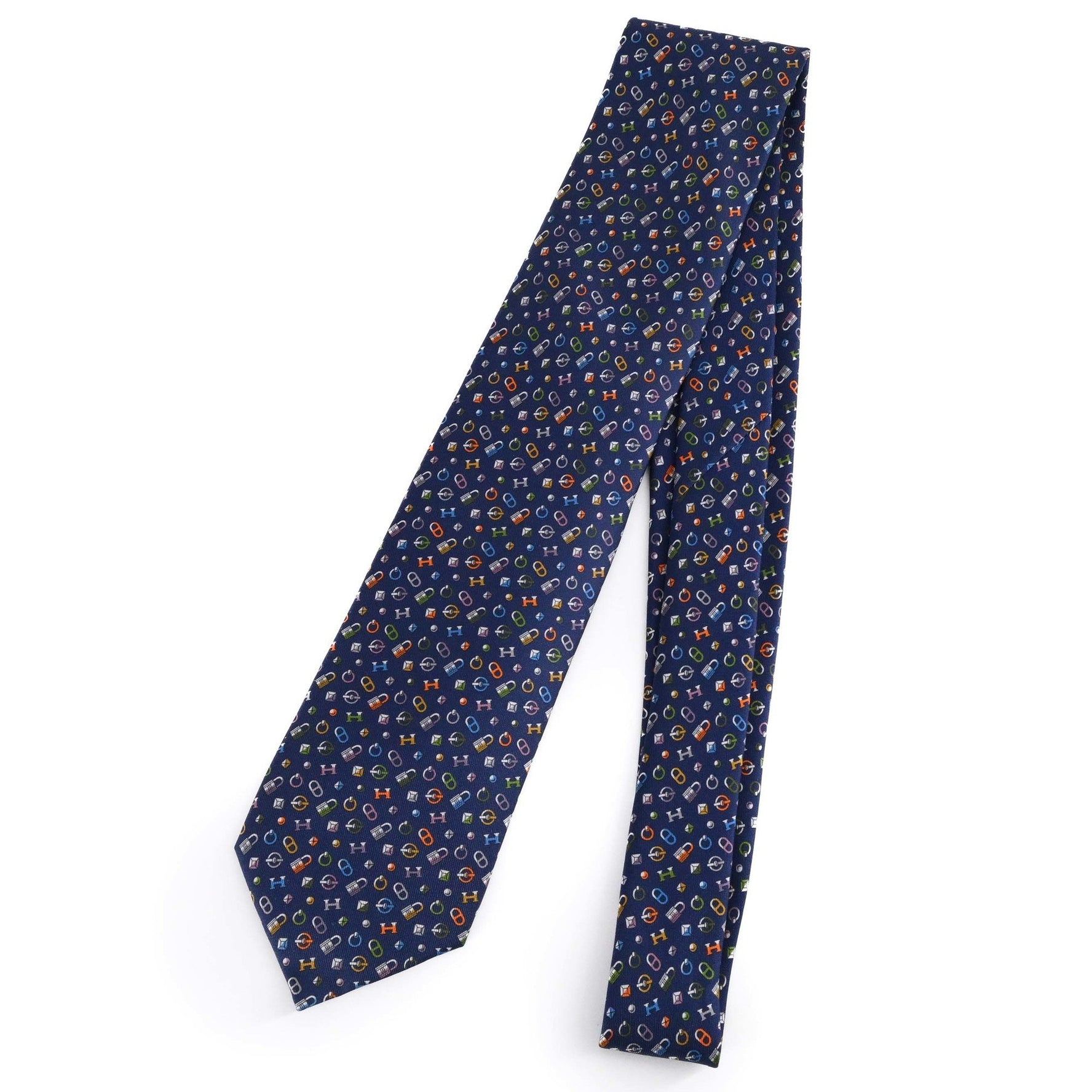 HERMES Icon Chaine d'Ancre Cadena Silk Tie in