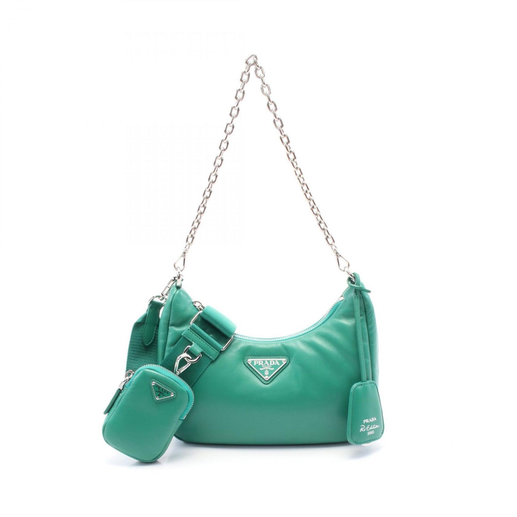 PRADA Re-Edition 2006 Embroidered Drill DRILL RIAMO FI Leather Shoulder Bag