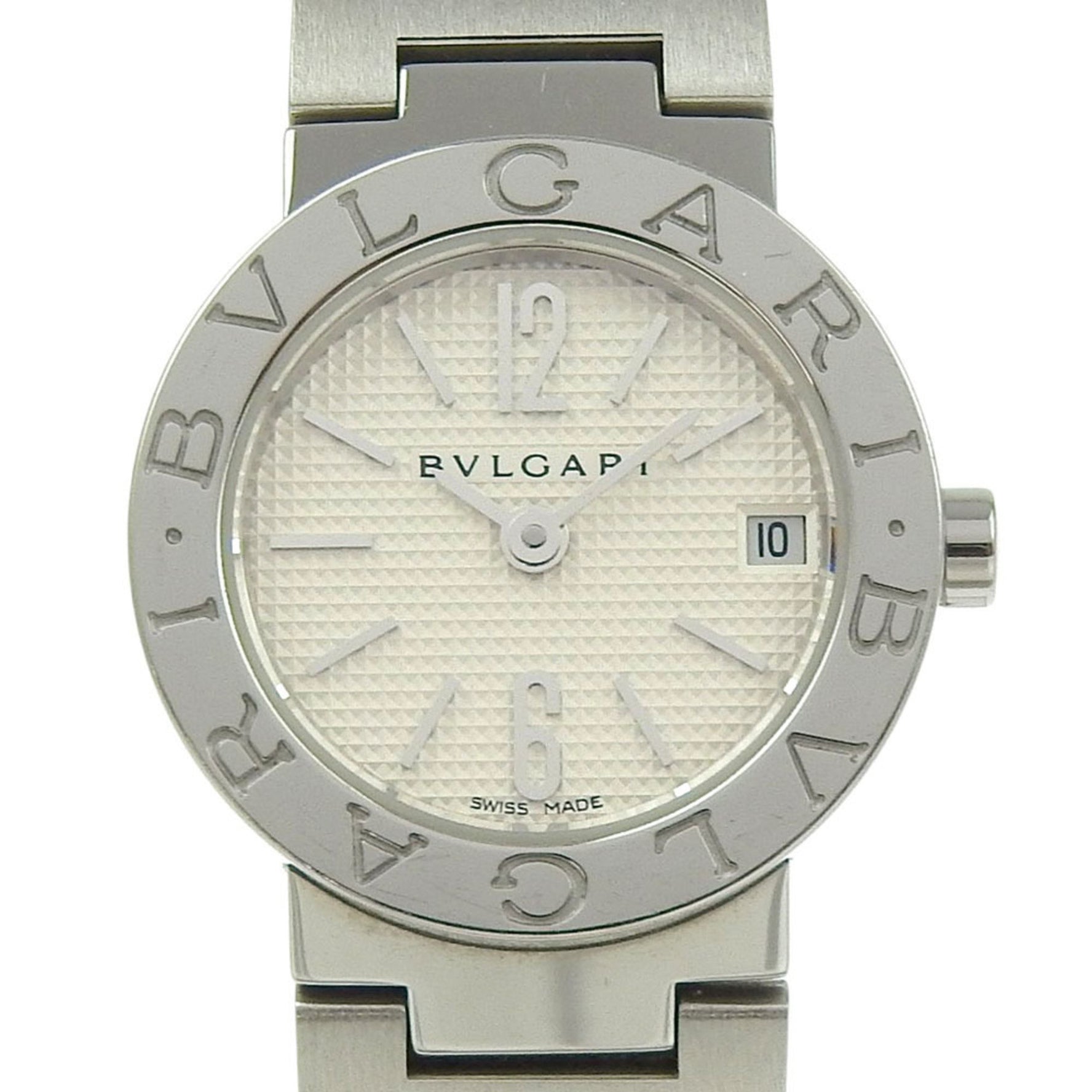 Bvlgari Watch Stainless Steel Quartz Analog Display White Dial